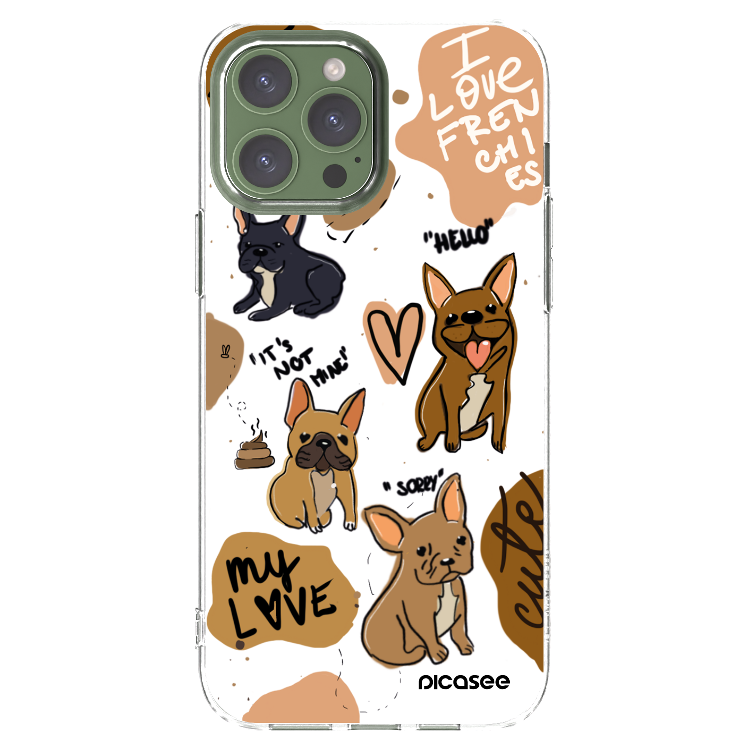 Picasee silikonový průhledný obal pro Apple iPhone 13 Pro Max - Frenchies