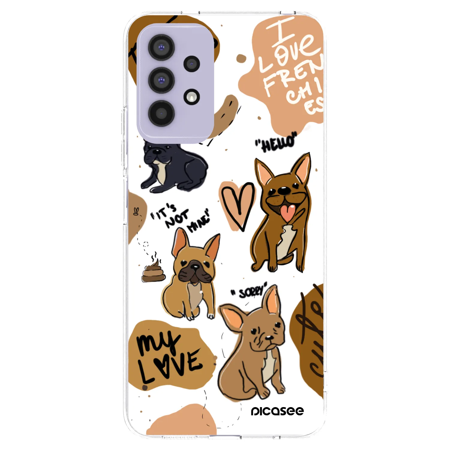 Picasee silikonový průhledný obal pro Samsung Galaxy A32 4G SM-A325F - Frenchies