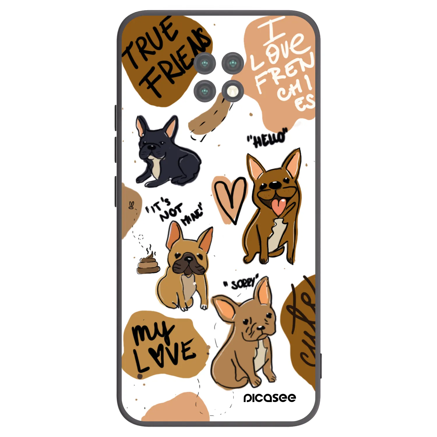 Picasee silikonový černý obal pro Xiaomi Redmi Note 9T - Frenchies