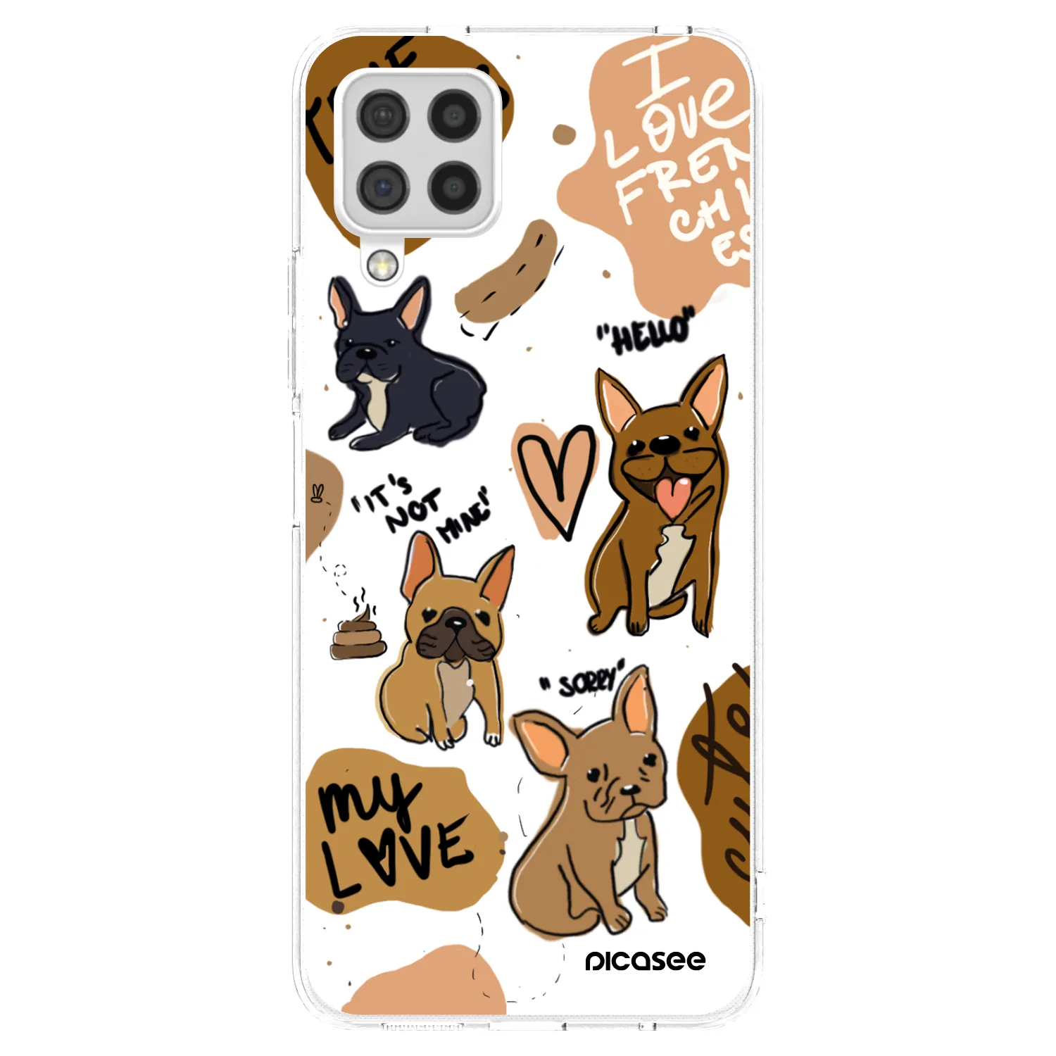 Picasee silikonový průhledný obal pro Samsung Galaxy A22 A225F 4G - Frenchies