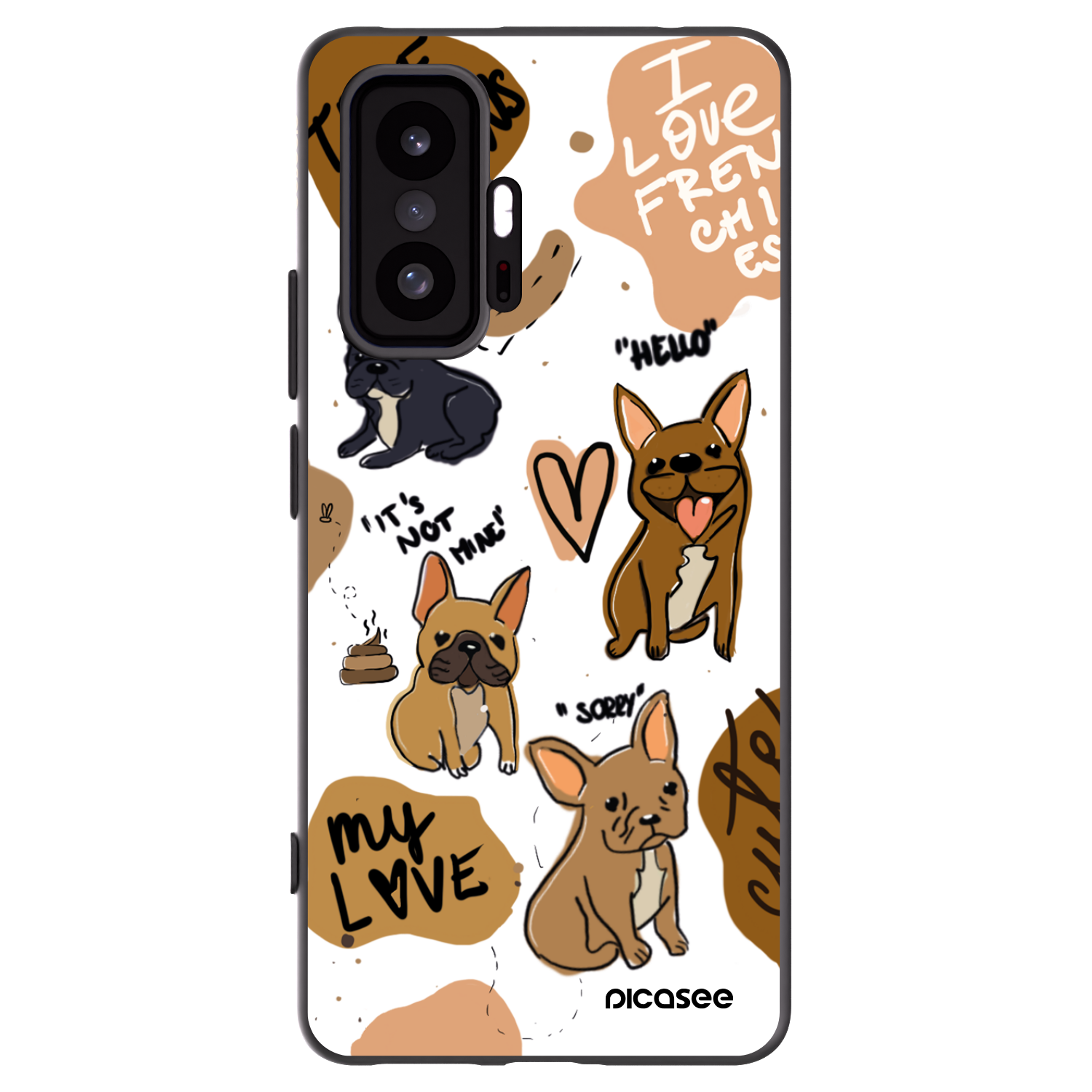 Picasee silikonový černý obal pro Xiaomi 11T - Frenchies