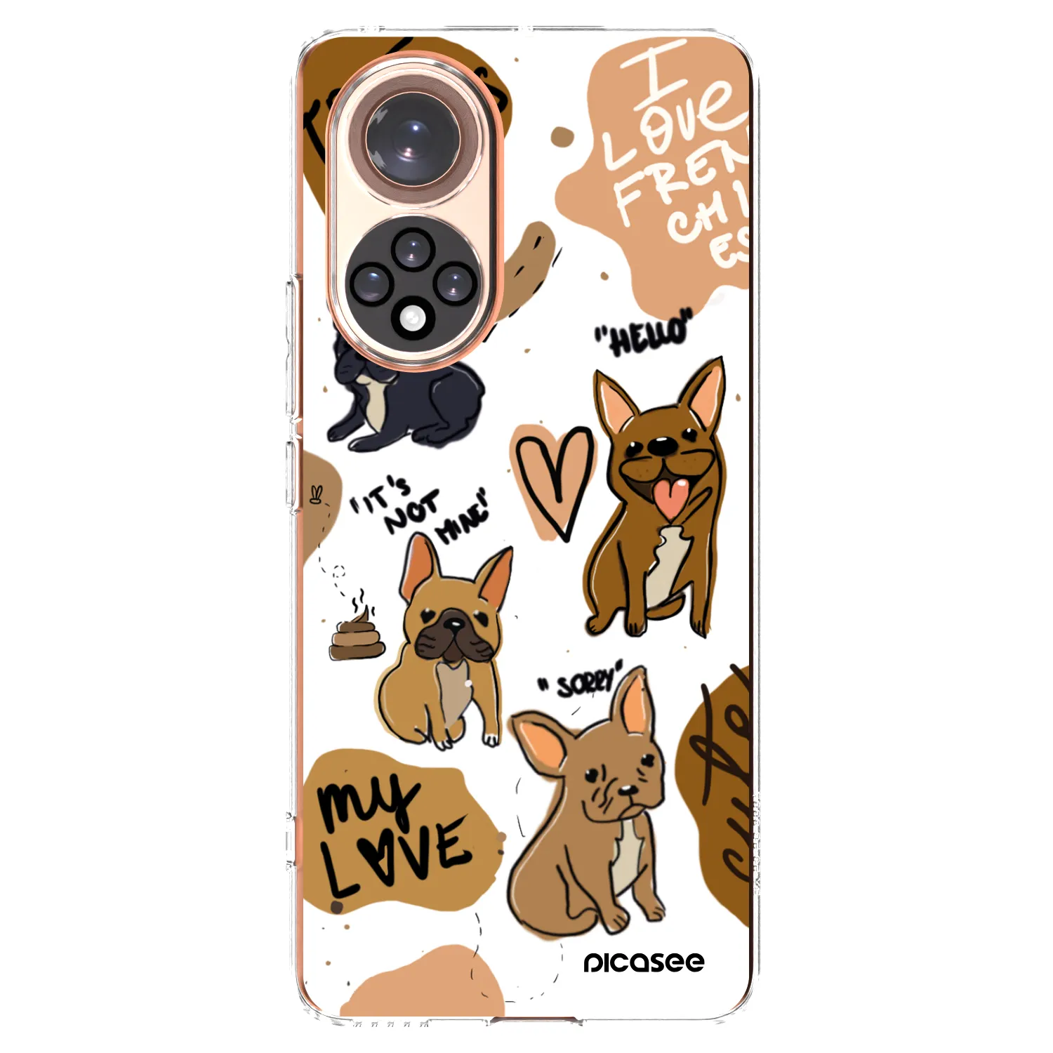 Picasee silikonový průhledný obal pro Honor 50 5G - Frenchies