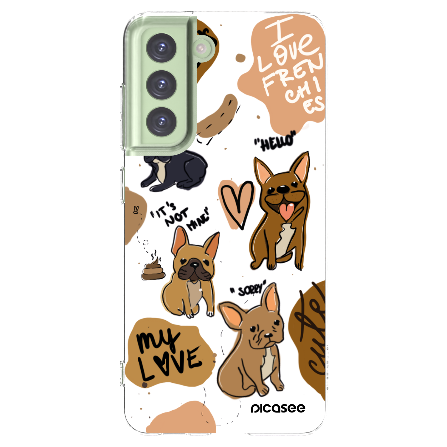 Picasee silikonový průhledný obal pro Samsung Galaxy S21 FE 5G - Frenchies