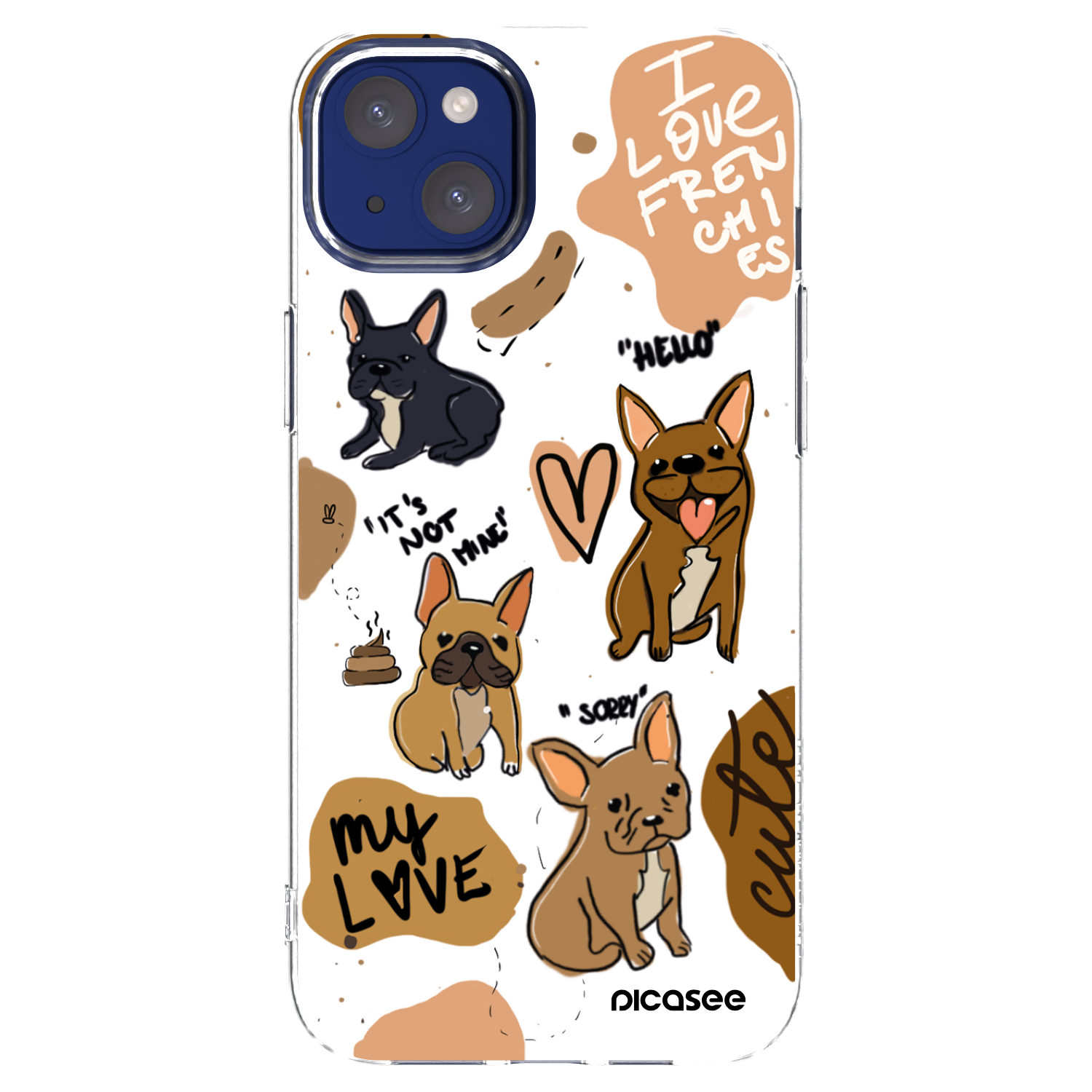 Picasee silikonový průhledný obal pro Apple iPhone 14 Plus - Frenchies
