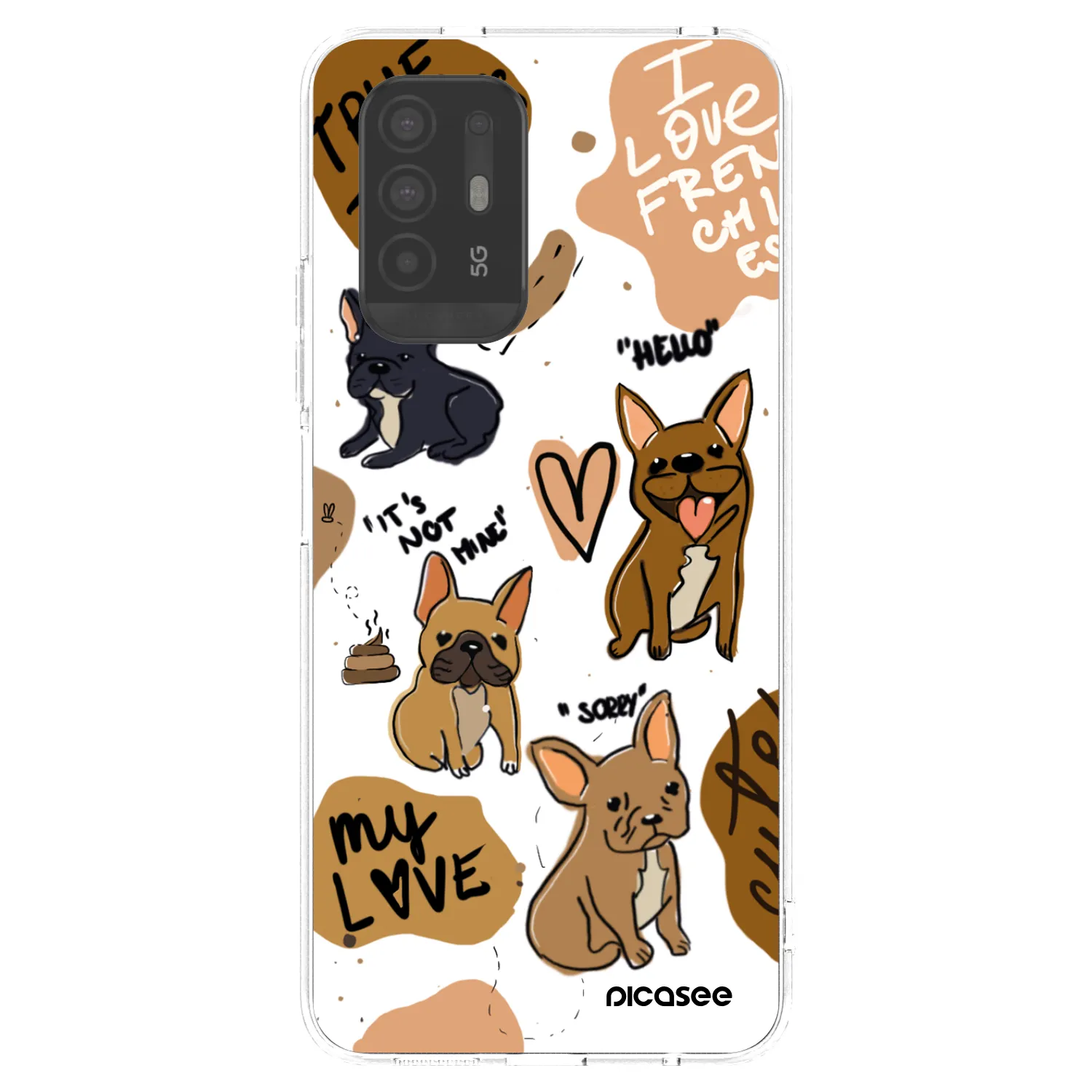 Picasee silikonový průhledný obal pro OPPO A94 5G - Frenchies
