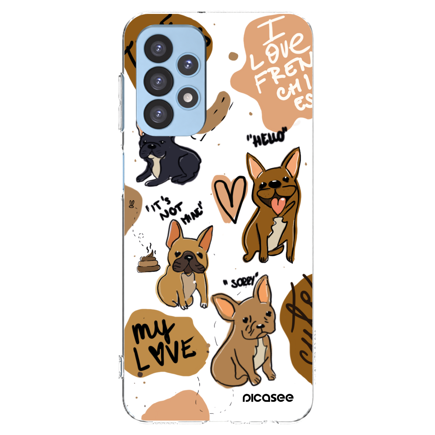 Picasee silikonový průhledný obal pro Samsung Galaxy A23 A235F 4G - Frenchies