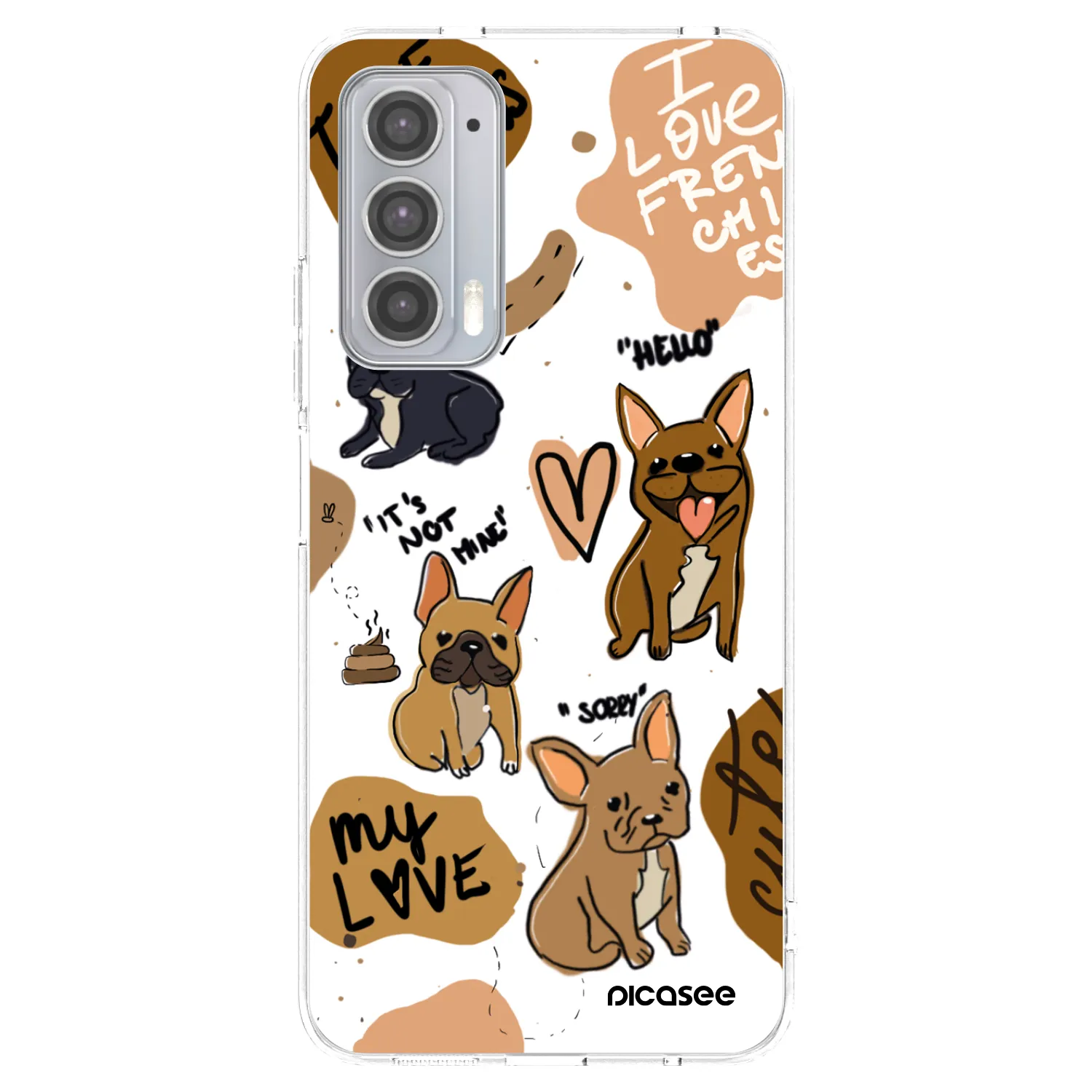 Picasee silikonový průhledný obal pro Motorola Edge 20 - Frenchies