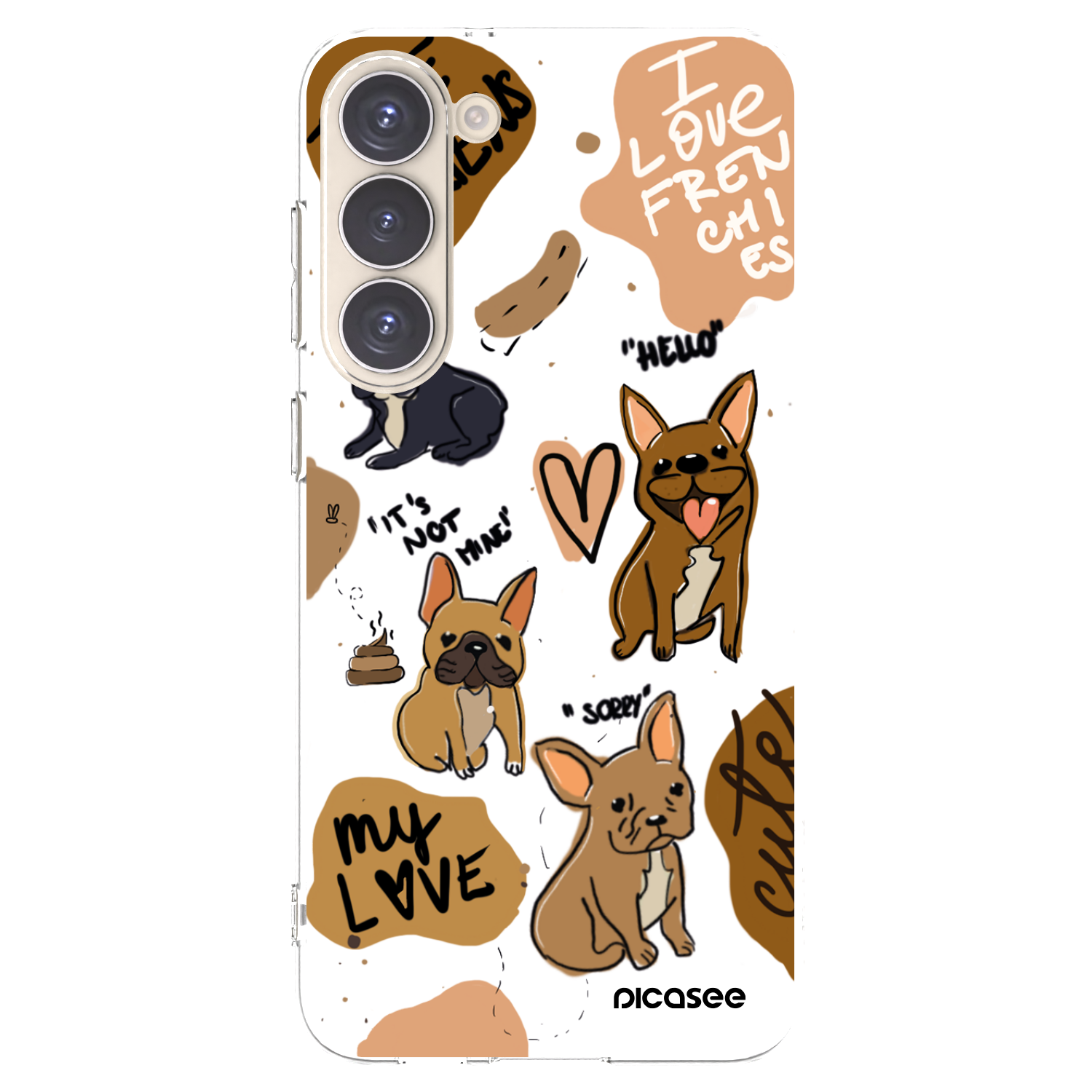 Picasee silikonový průhledný obal pro Samsung Galaxy S23+ 5G - Frenchies