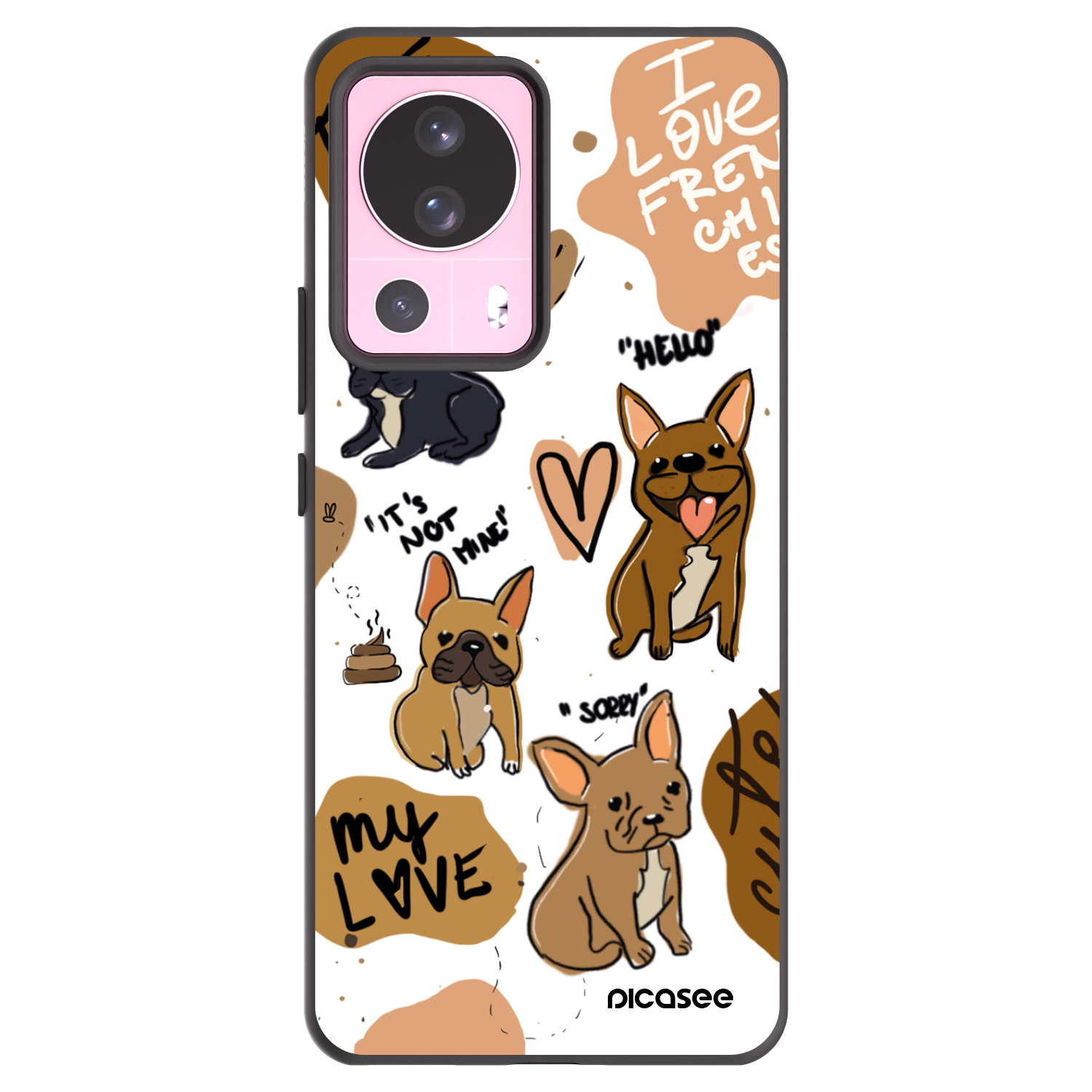 Picasee silikonový černý obal pro Xiaomi 13 Lite - Frenchies