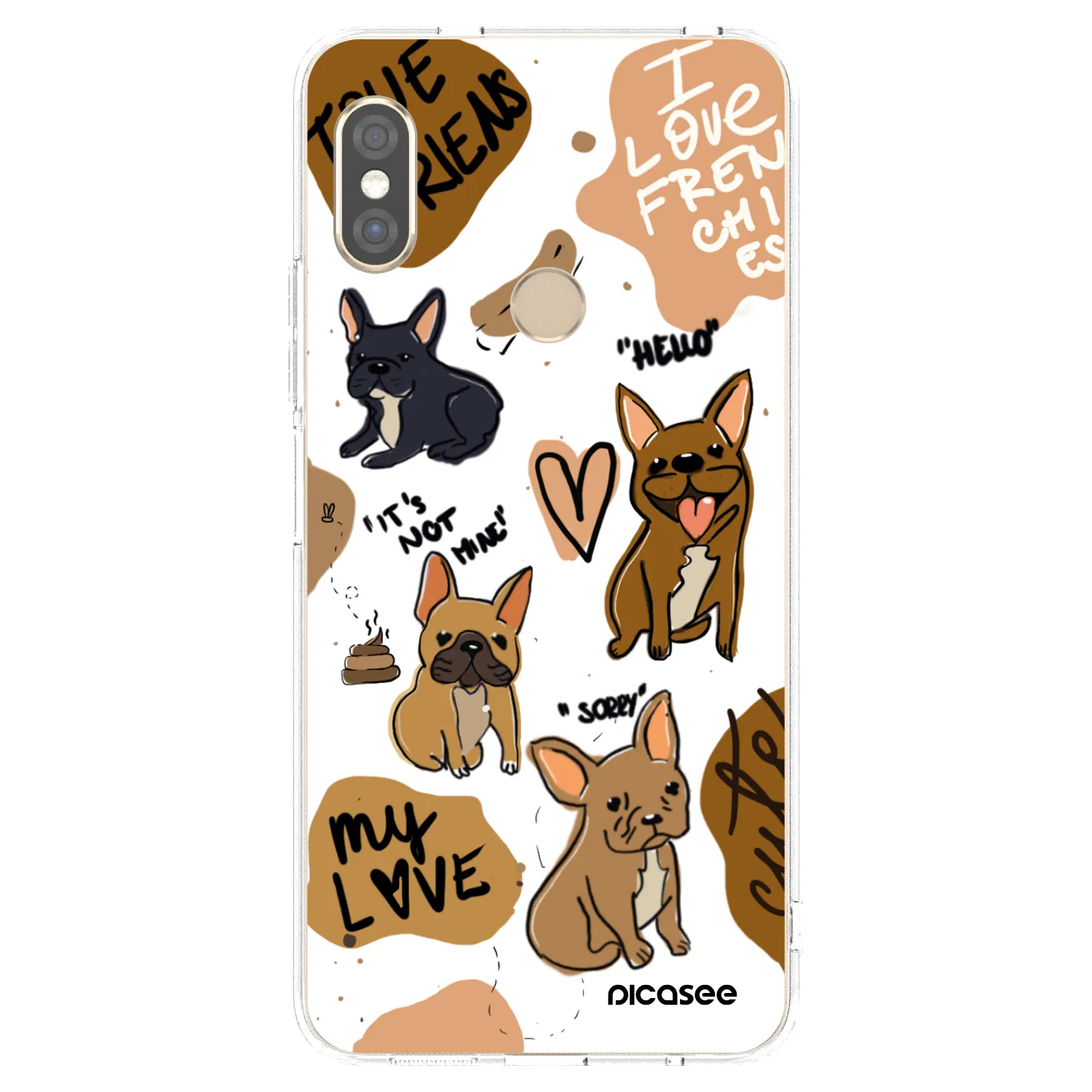 Picasee silikonový průhledný obal pro Xiaomi Redmi Note 5 Global - Frenchies