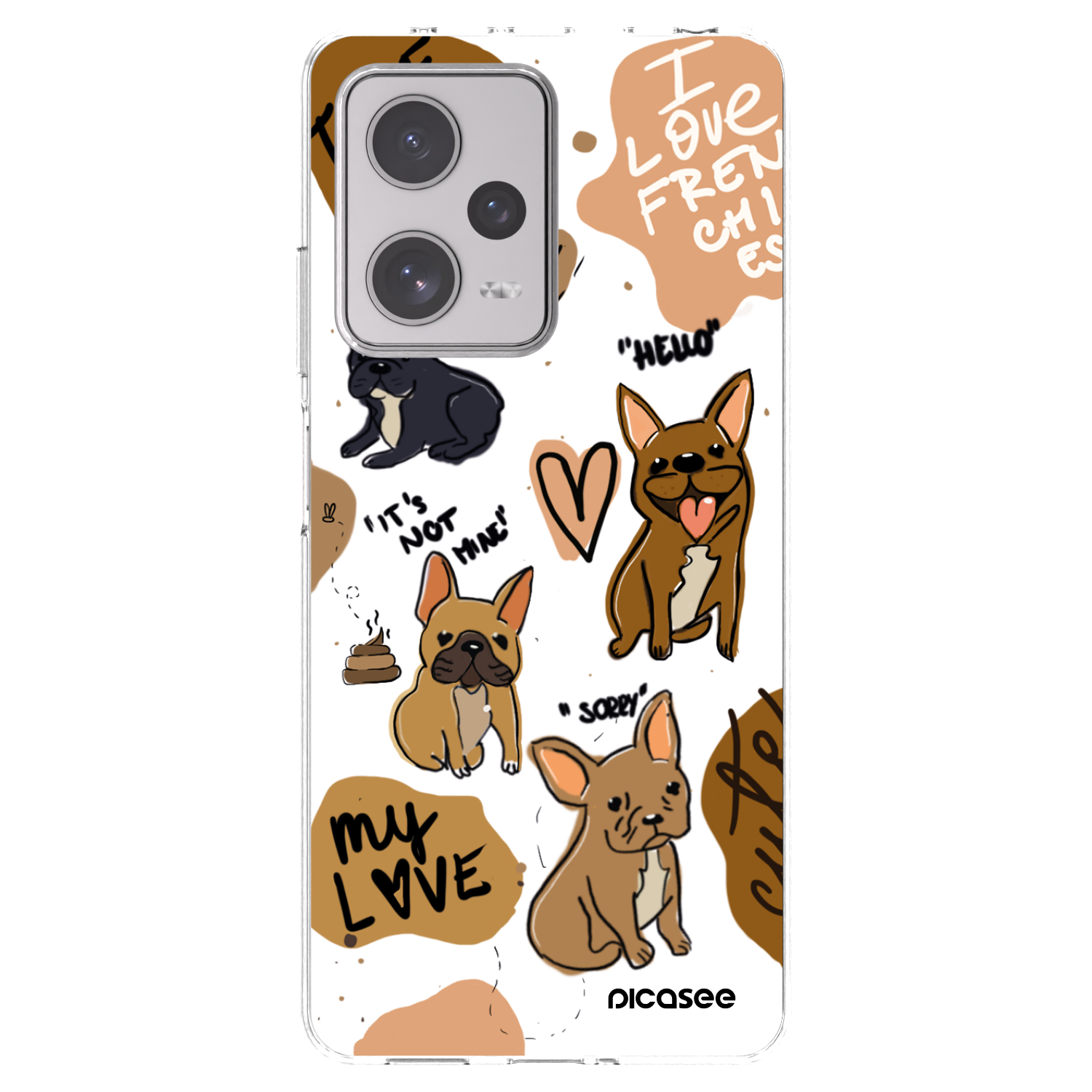 Picasee silikonový průhledný obal pro Xiaomi Redmi Note 12 Pro+ 5G - Frenchies