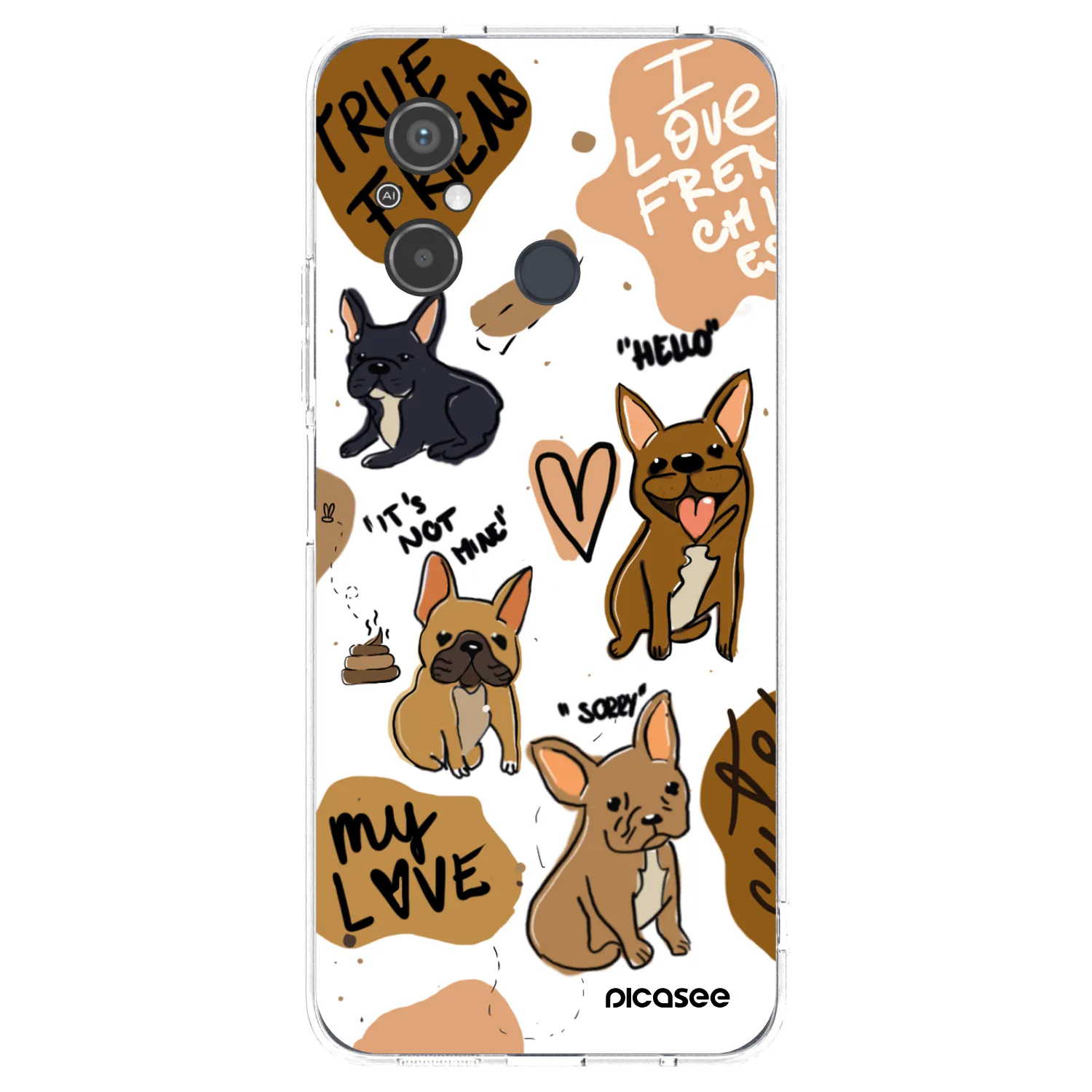 Picasee silikonový průhledný obal pro Xiaomi Redmi 12C - Frenchies