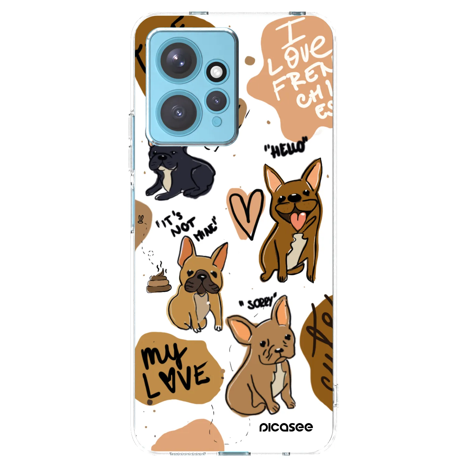 Picasee silikonový průhledný obal pro Xiaomi Redmi Note 12 4G - Frenchies