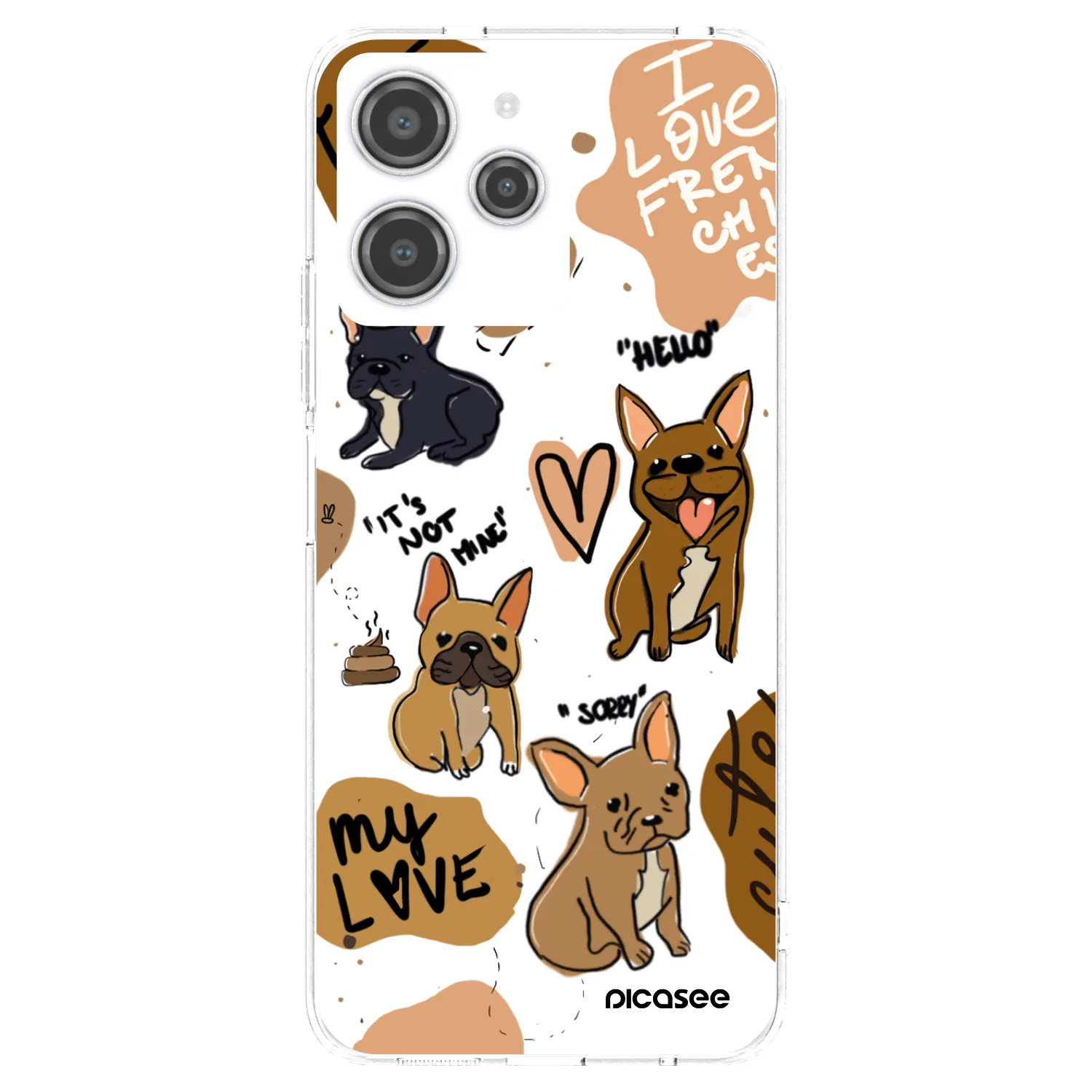 Picasee silikonový průhledný obal pro Xiaomi Redmi 12 4G - Frenchies