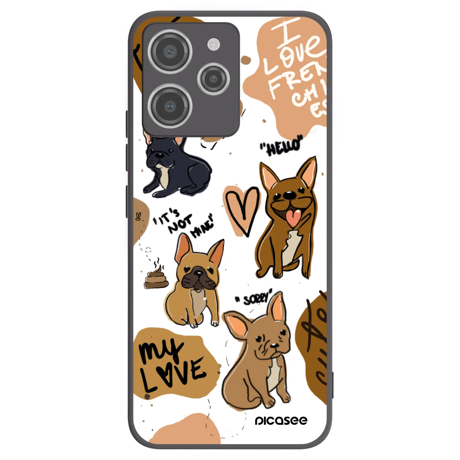 Picasee silikonový černý obal pro Xiaomi Redmi 12 4G - Frenchies