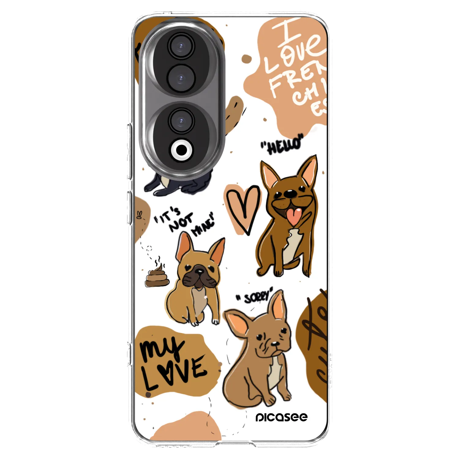 Picasee silikonový průhledný obal pro Honor 90 5G - Frenchies