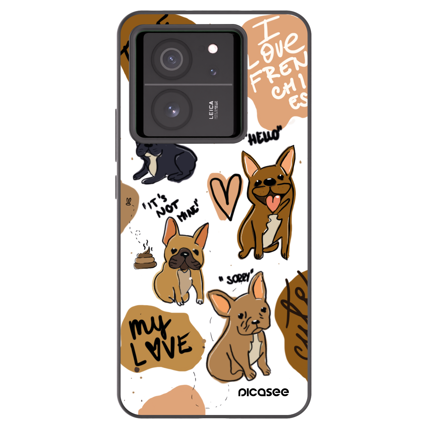 Picasee silikonový černý obal pro Xiaomi 13T - Frenchies