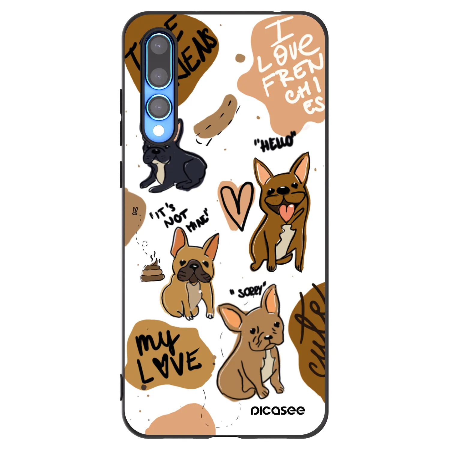 Picasee silikonový černý obal pro Huawei P20 Pro - Frenchies