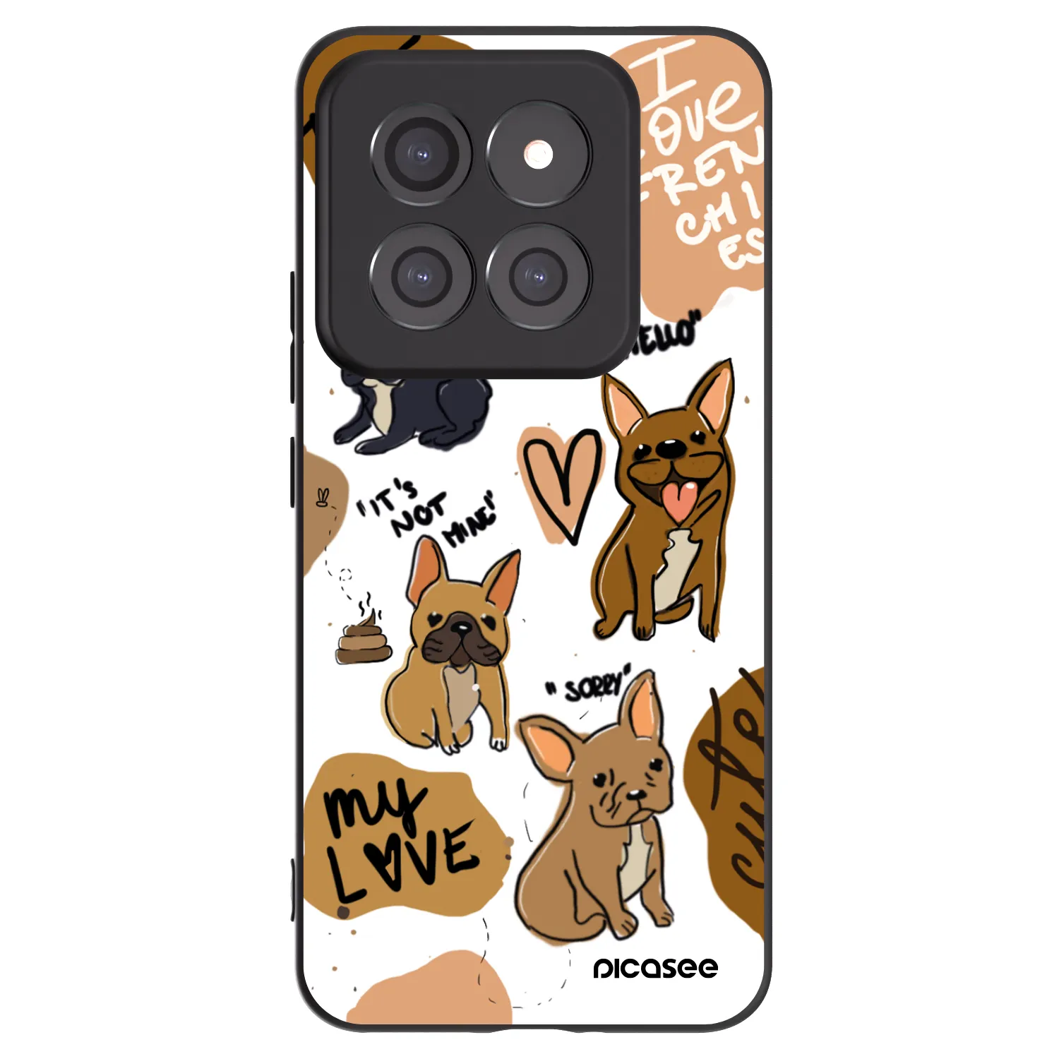 Picasee silikonový černý obal pro Xiaomi 14 Pro - Frenchies