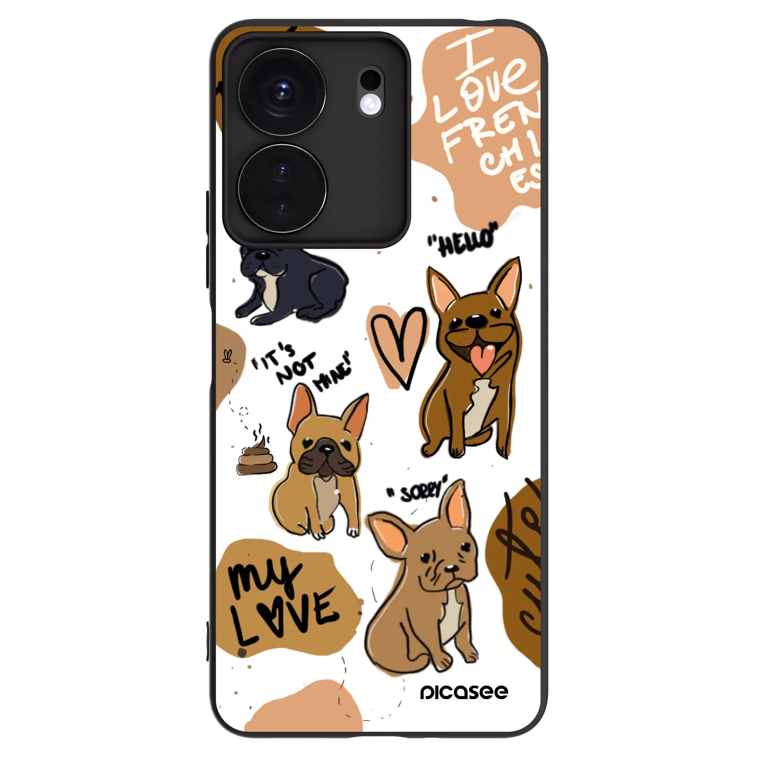 Picasee silikonový černý obal pro Xiaomi Redmi 13C 4G - Frenchies