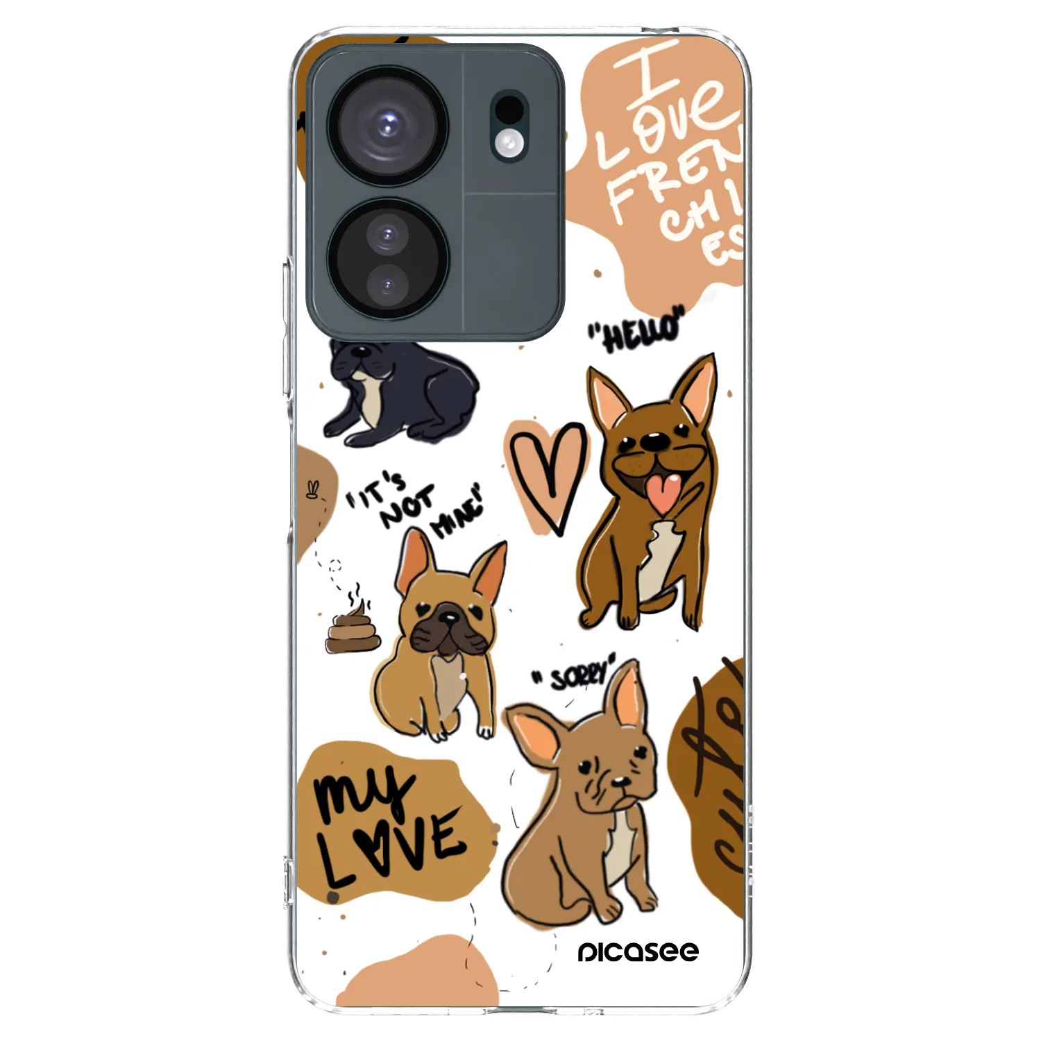 Picasee silikonový průhledný obal pro Xiaomi Redmi 13C 4G - Frenchies