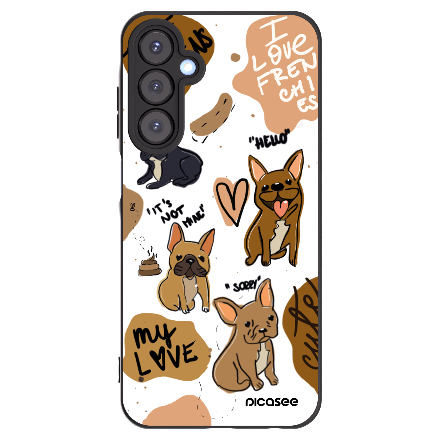 Picasee silikonový černý obal pro Samsung Galaxy A25 A256B 5G - Frenchies
