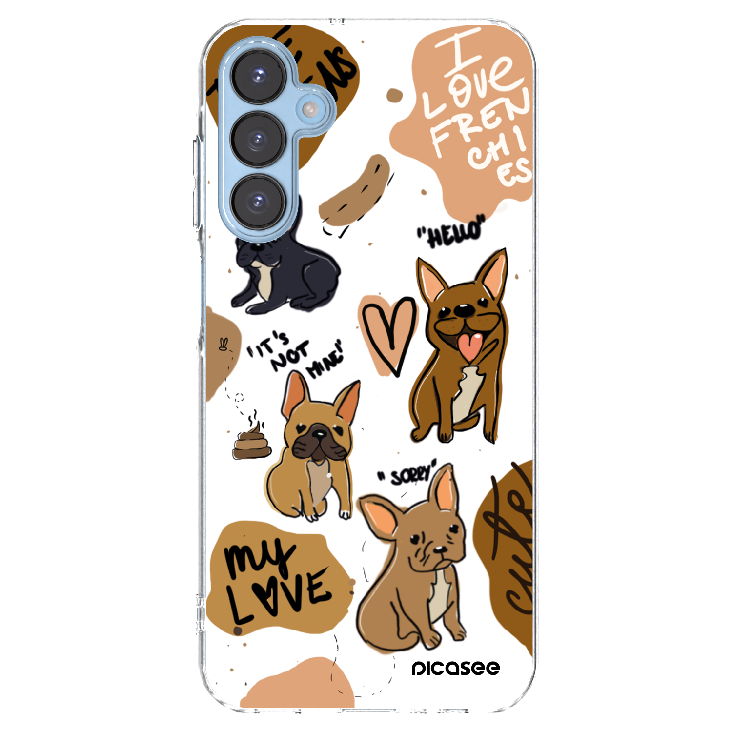 Picasee silikonový průhledný obal pro Samsung Galaxy A15 A156B 5G - Frenchies