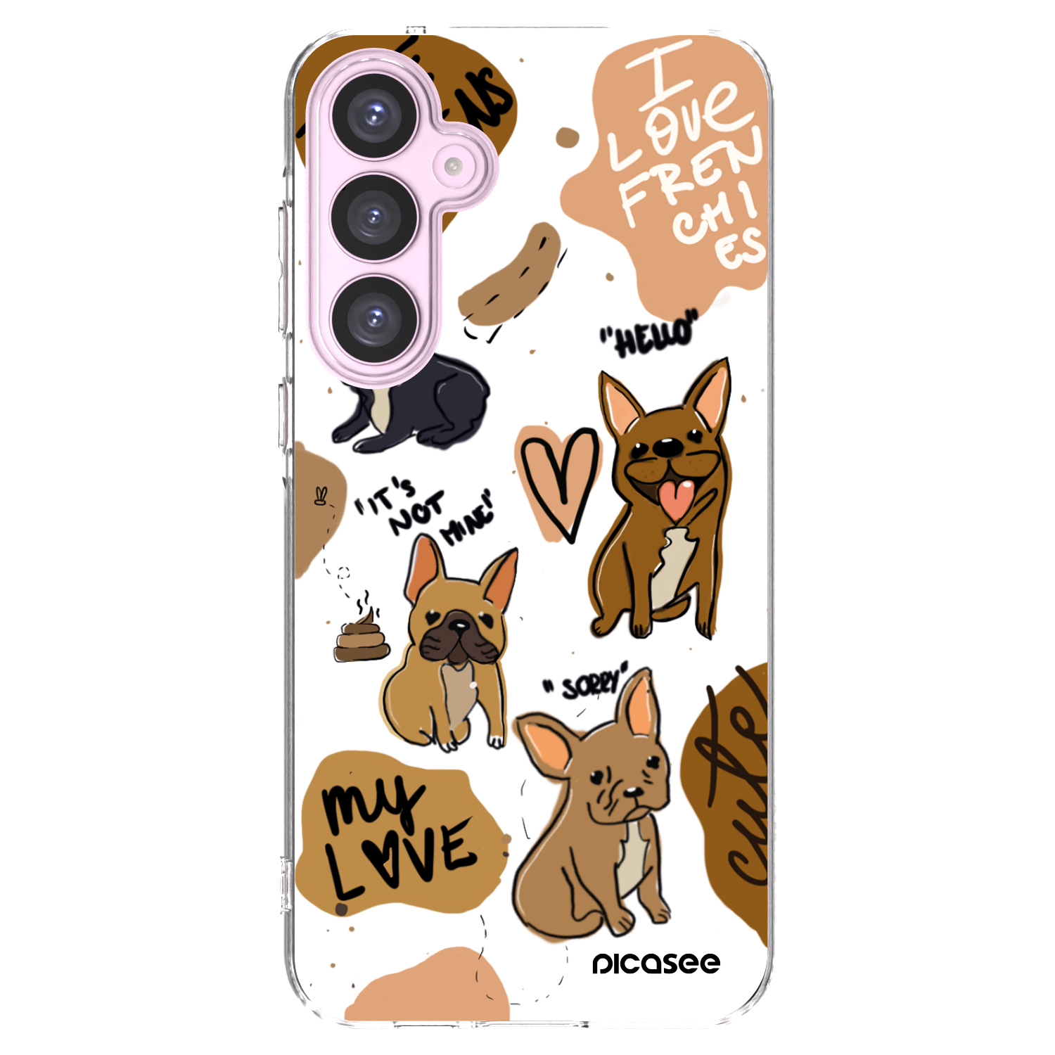 Picasee silikonový průhledný obal pro Samsung Galaxy A55 5G A556B - Frenchies