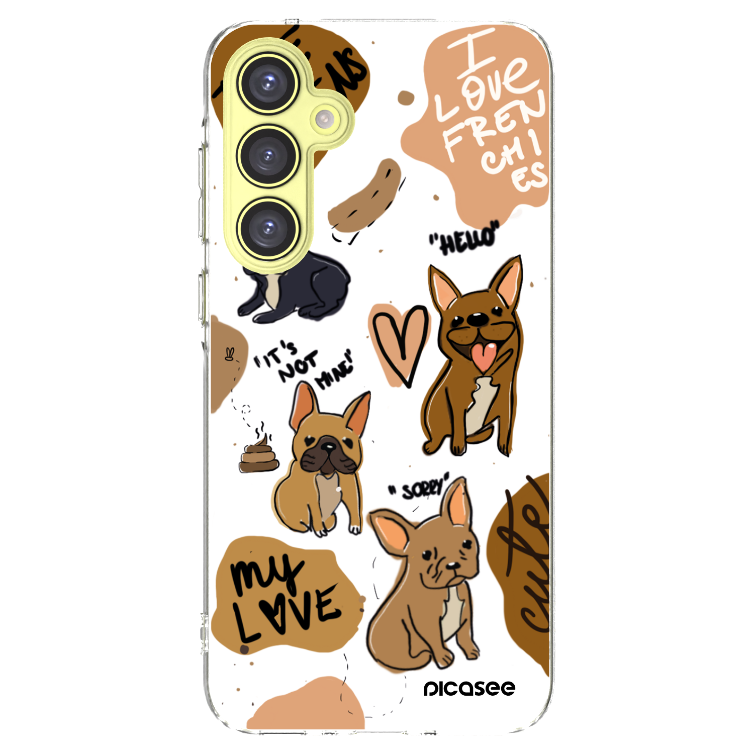 Picasee silikonový průhledný obal pro Samsung Galaxy A35 5G A356B - Frenchies