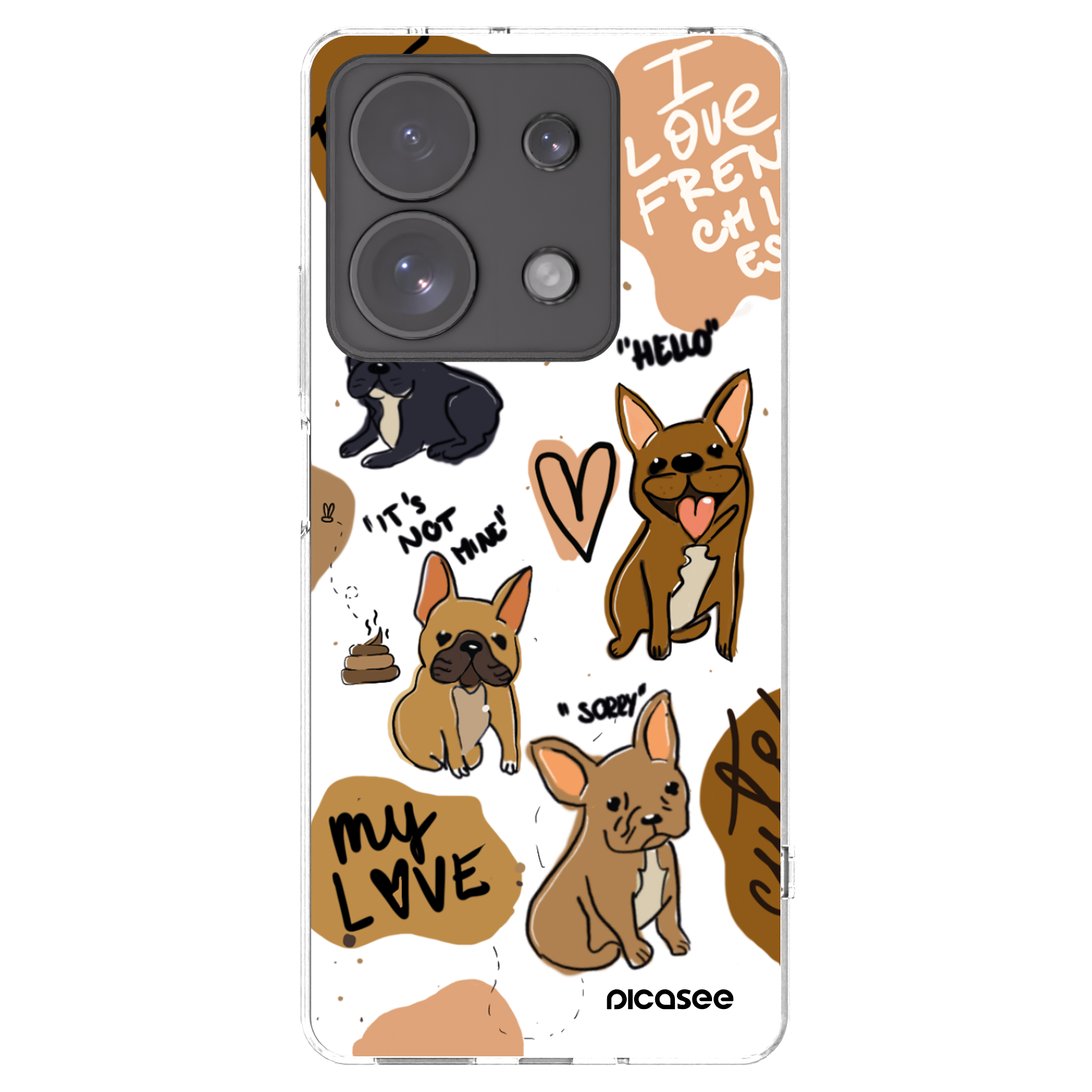 Picasee silikonový průhledný obal pro Xiaomi Redmi Note 13 Pro 4G - Frenchies
