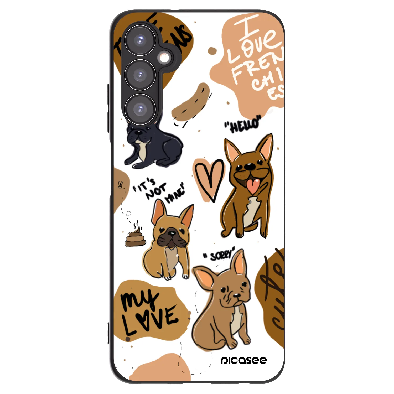 Picasee silikonový černý obal pro Samsung Galaxy A05s A057G - Frenchies