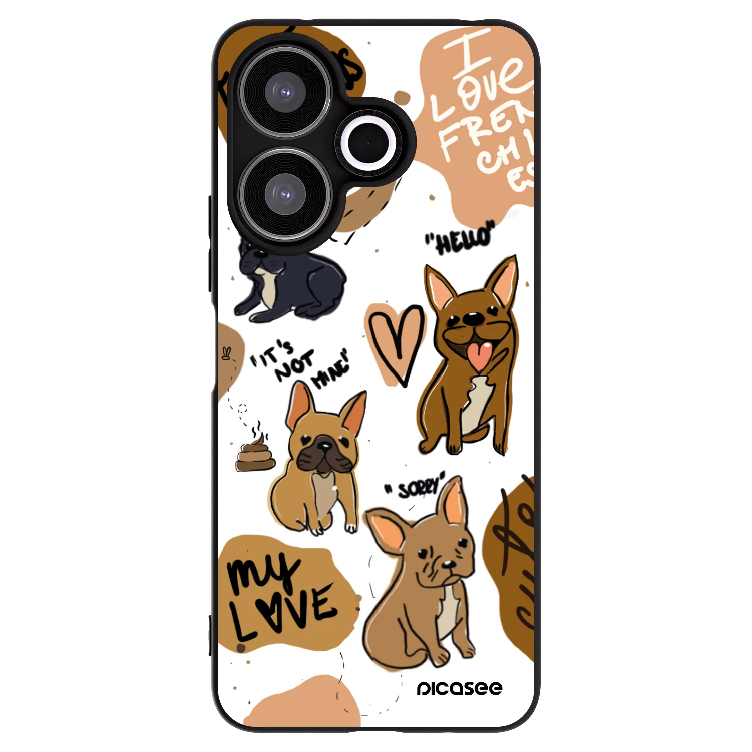 Picasee silikonový černý obal pro Xiaomi Redmi 13 4G - Frenchies