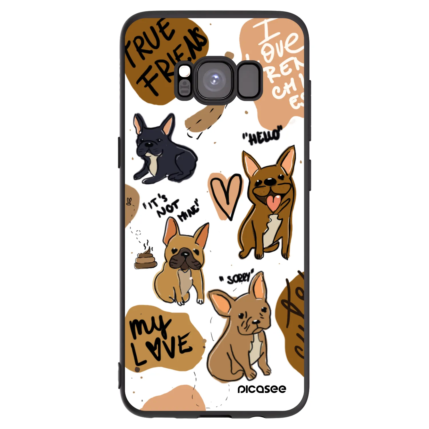 Picasee silikonový černý obal pro Samsung Galaxy S8 G950F - Frenchies