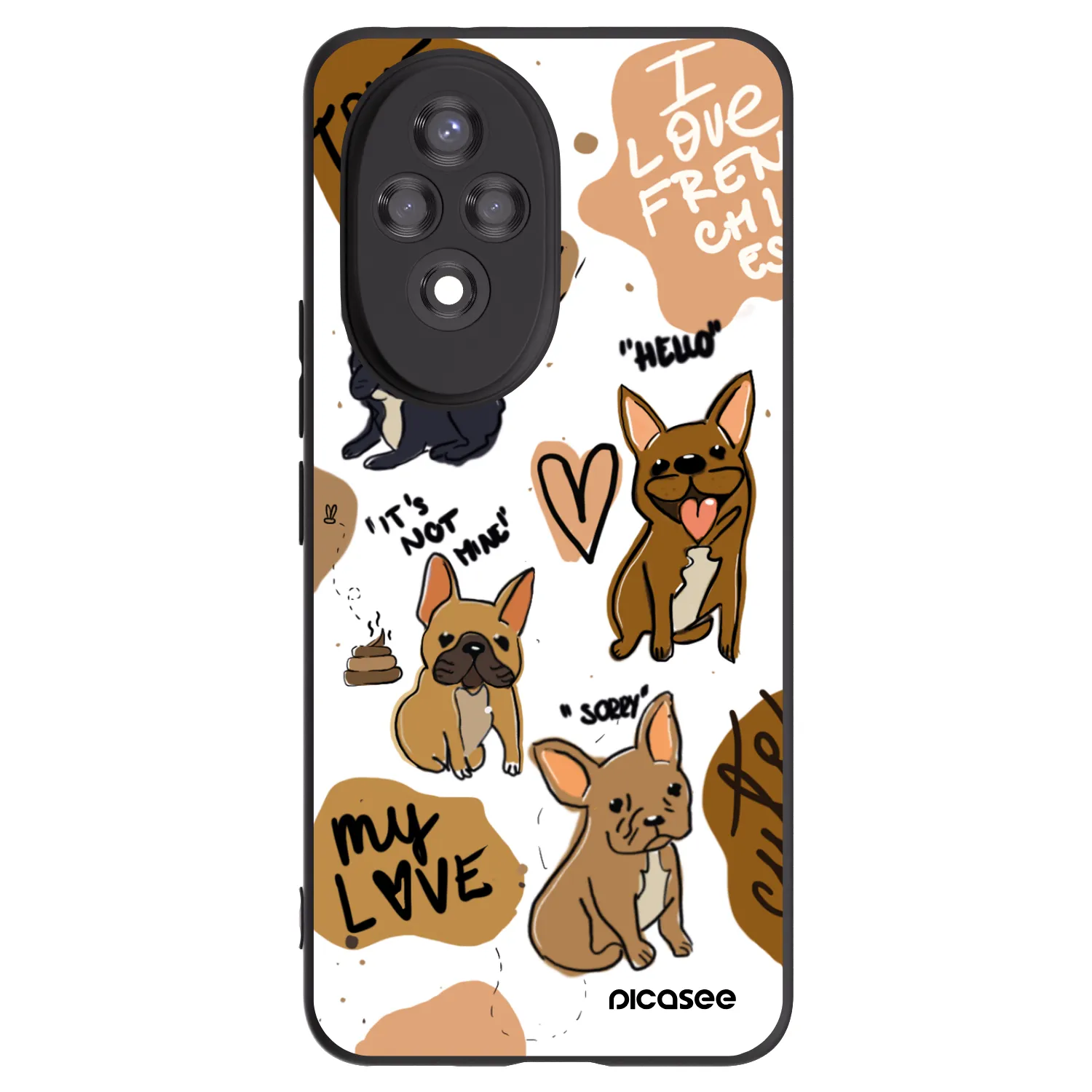 Picasee silikonový černý obal pro Honor 200 5G - Frenchies