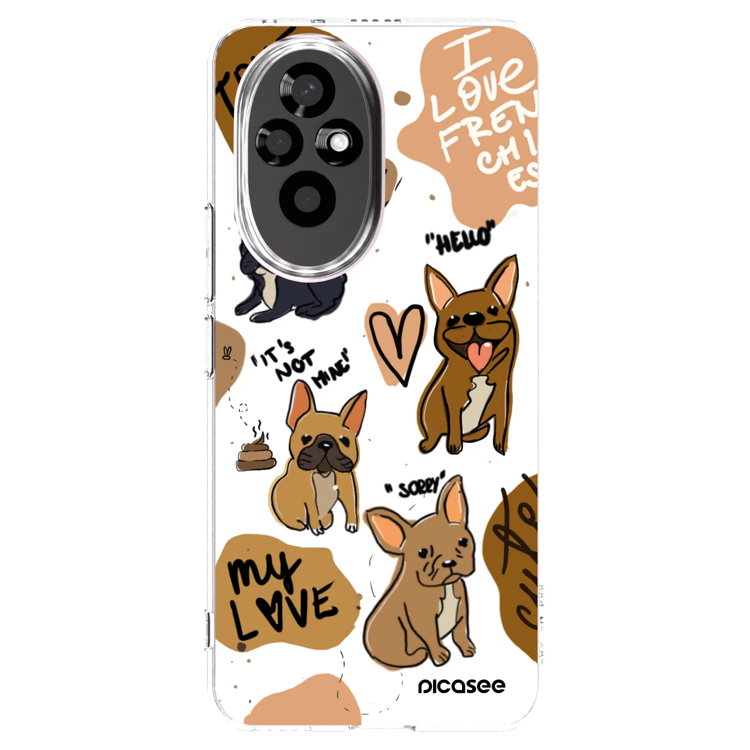 Picasee silikonový průhledný obal pro Honor 200 5G - Frenchies