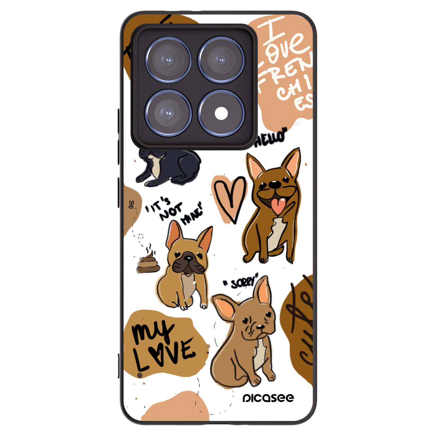 Picasee silikonový černý obal pro Xiaomi 14T Pro - Frenchies