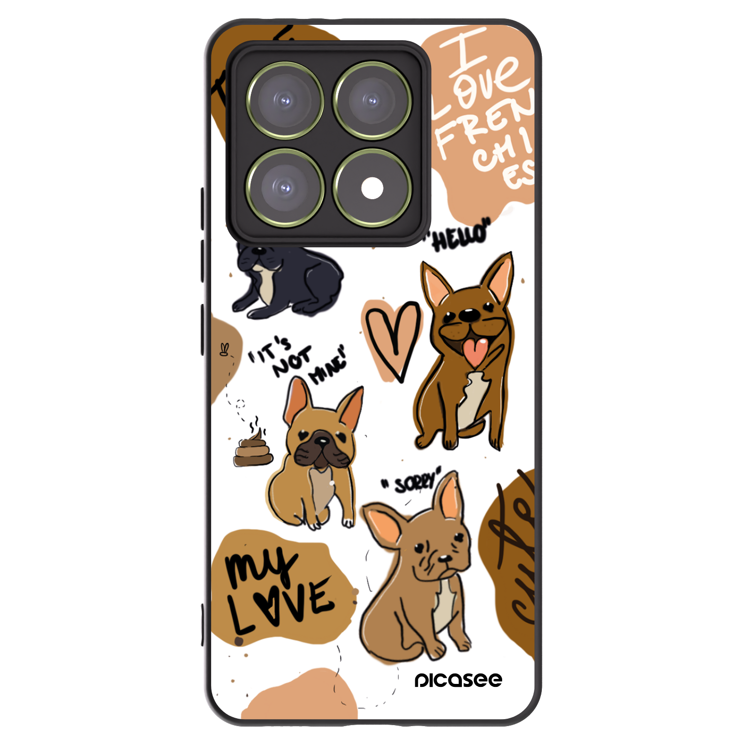 Picasee silikonový černý obal pro Xiaomi 14T - Frenchies