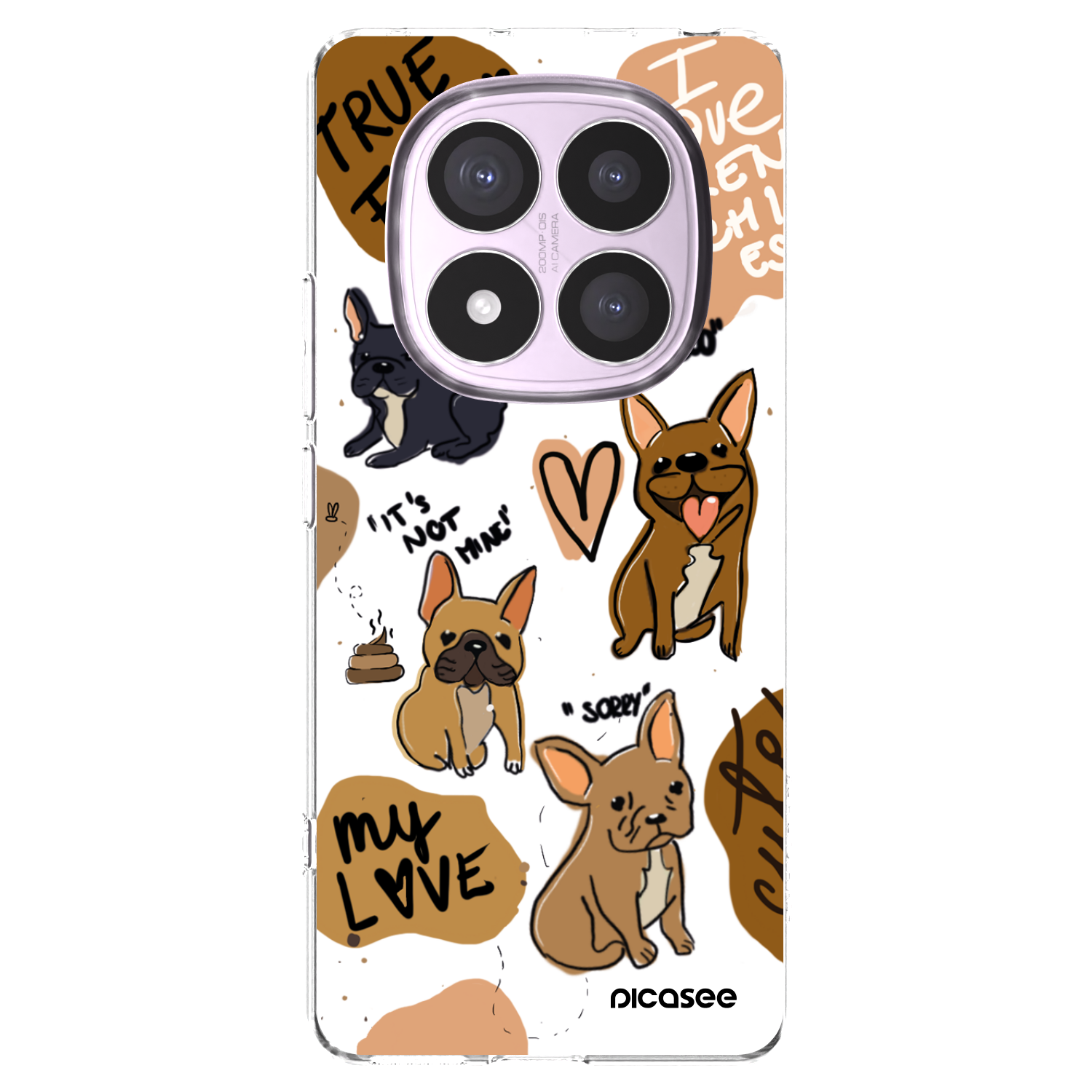 Picasee silikonový průhledný obal pro Xiaomi Redmi Note 14 Pro 5G - Frenchies