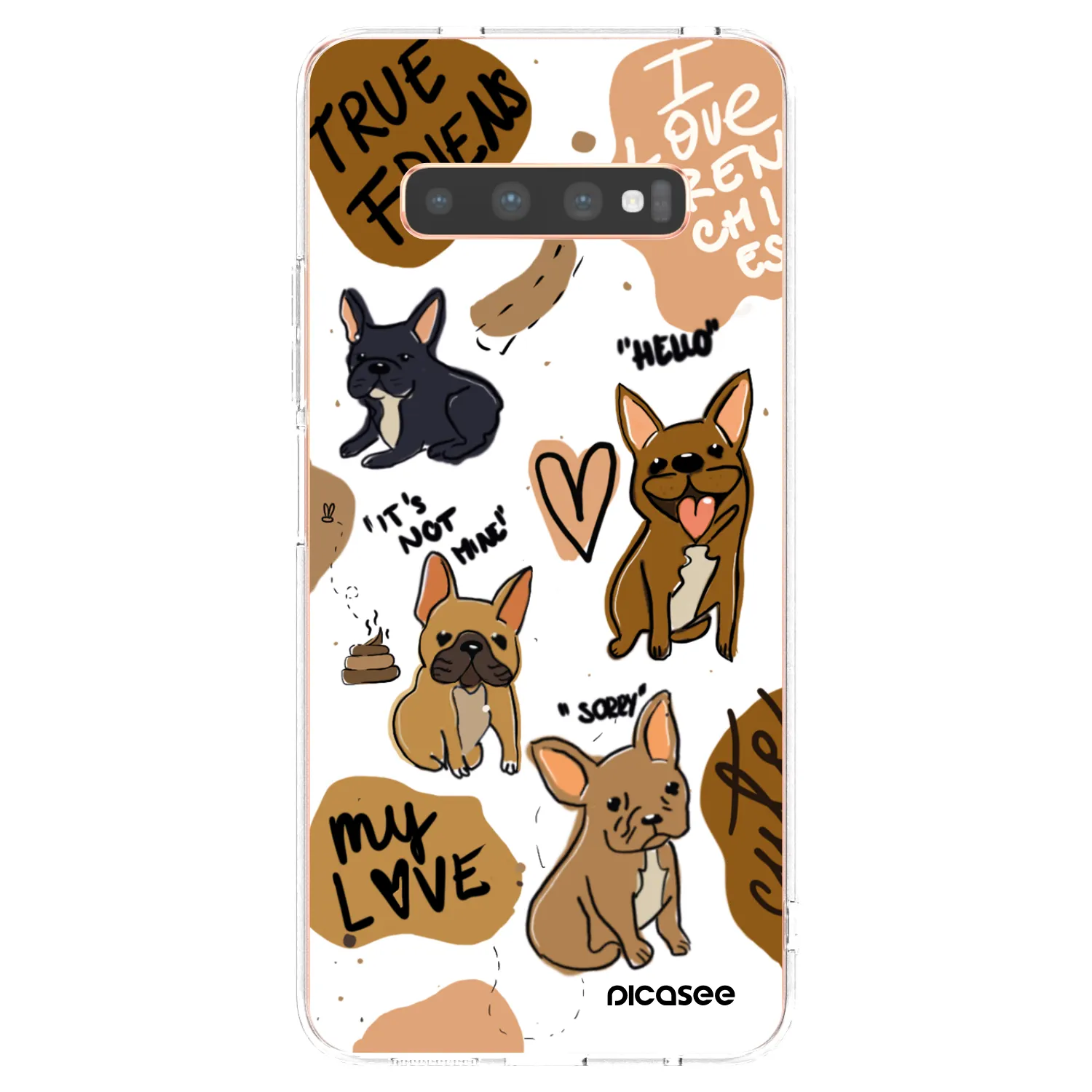 Picasee silikonový průhledný obal pro Samsung Galaxy S10 Plus G975 - Frenchies