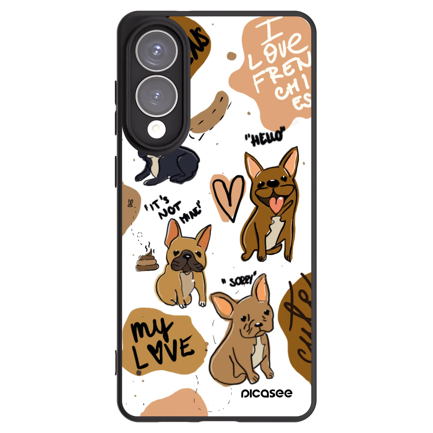 Picasee silikonový černý obal pro Samsung Galaxy S25 Edge 5G - Frenchies