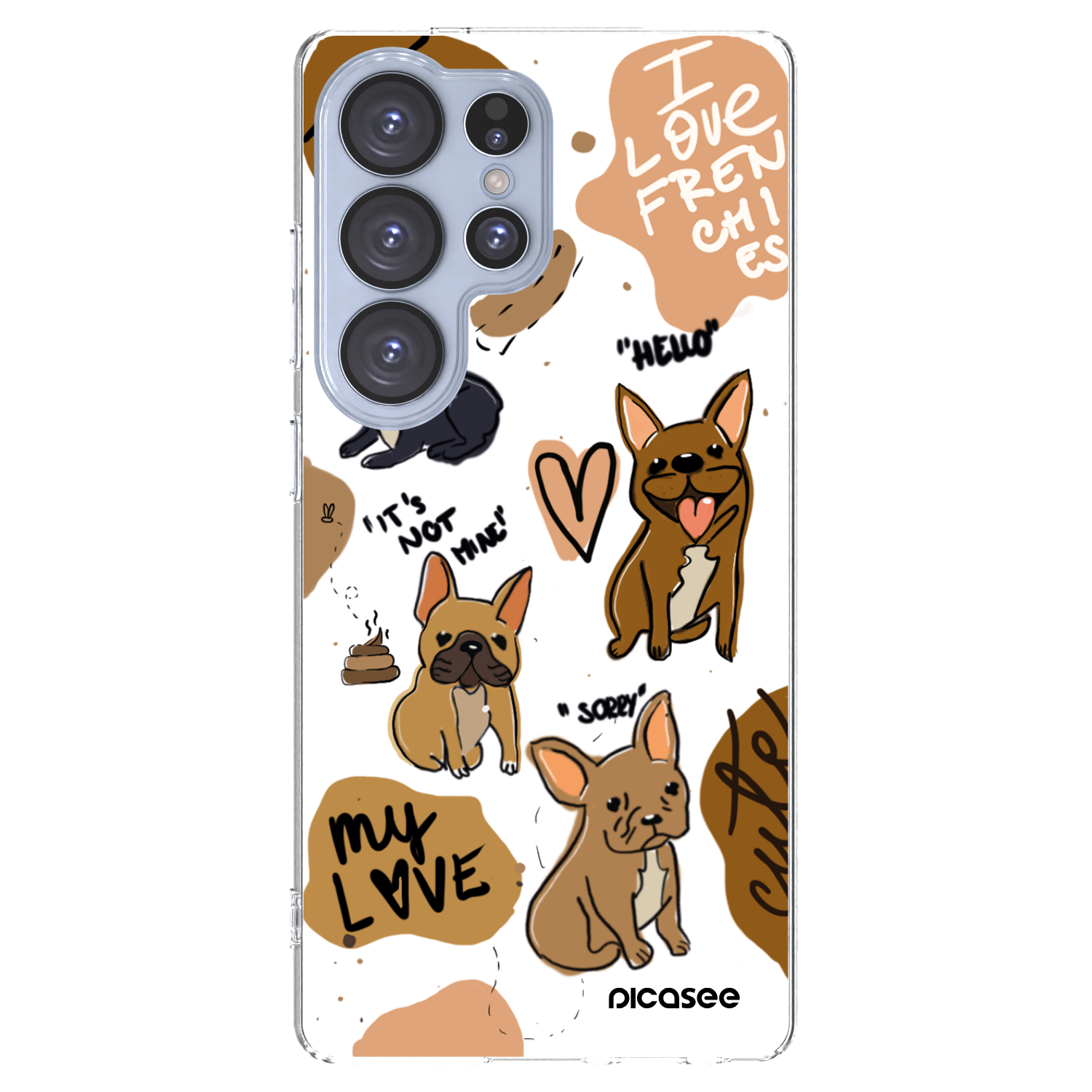 Picasee silikonový průhledný obal pro Samsung Galaxy S25 Ultra 5G - Frenchies