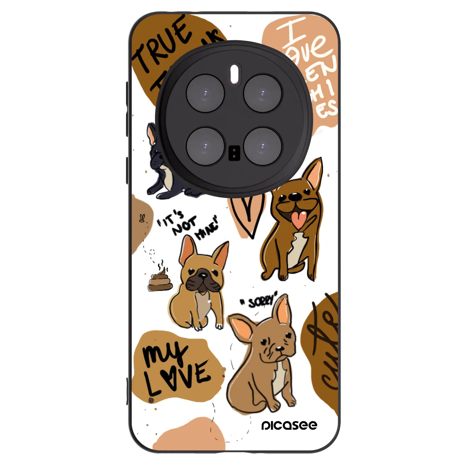 Picasee silikonový černý obal pro Honor Magic7 Pro 5G - Frenchies