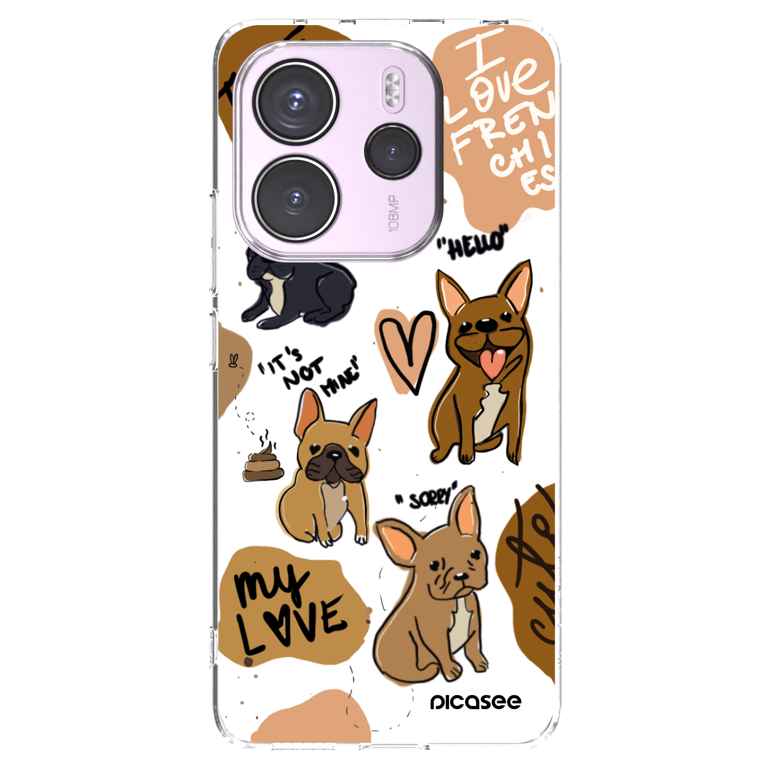 Picasee silikonový průhledný obal pro Xiaomi Redmi Note 14 4G - Frenchies