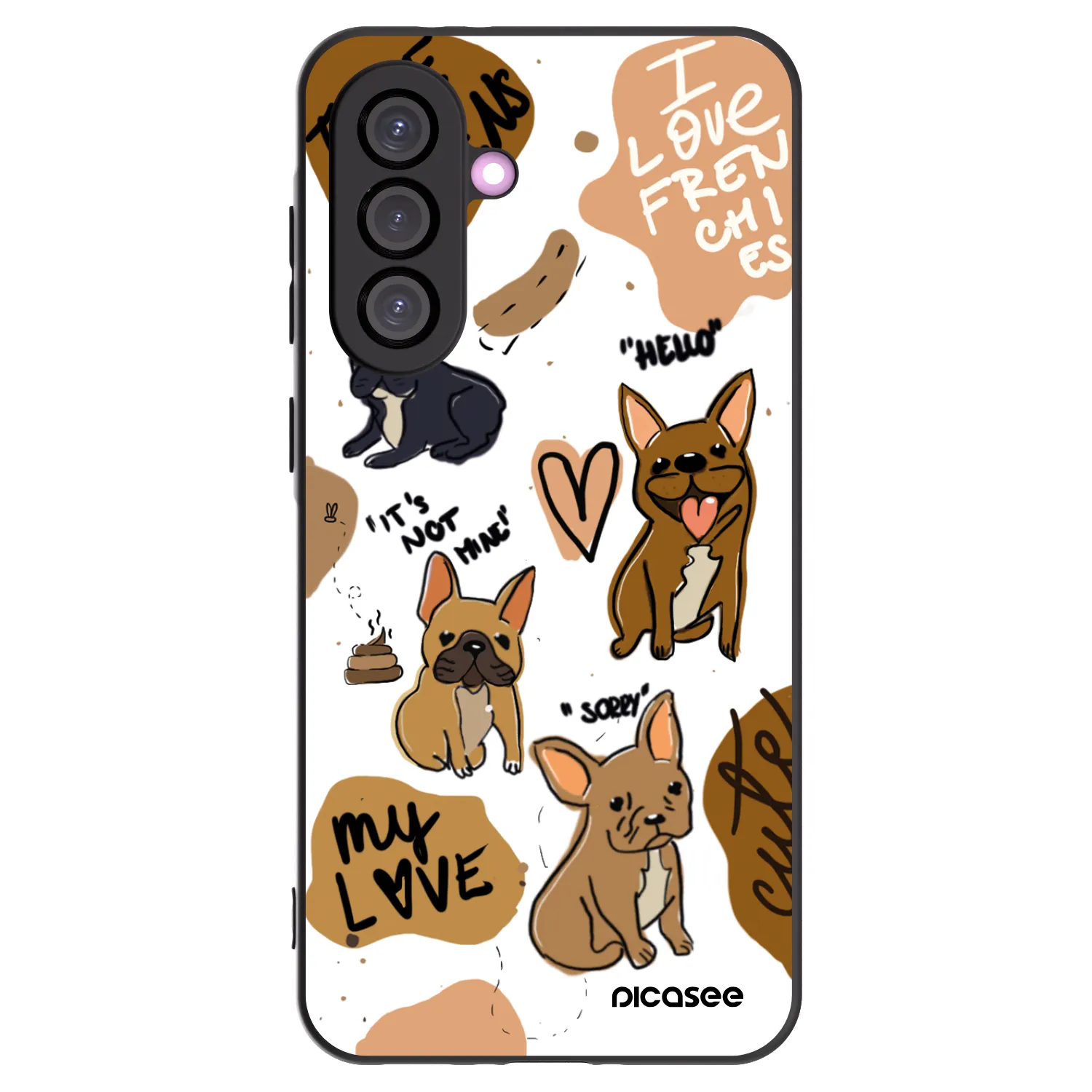 Picasee silikonový černý obal pro Samsung Galaxy A56 5G A566B - Frenchies