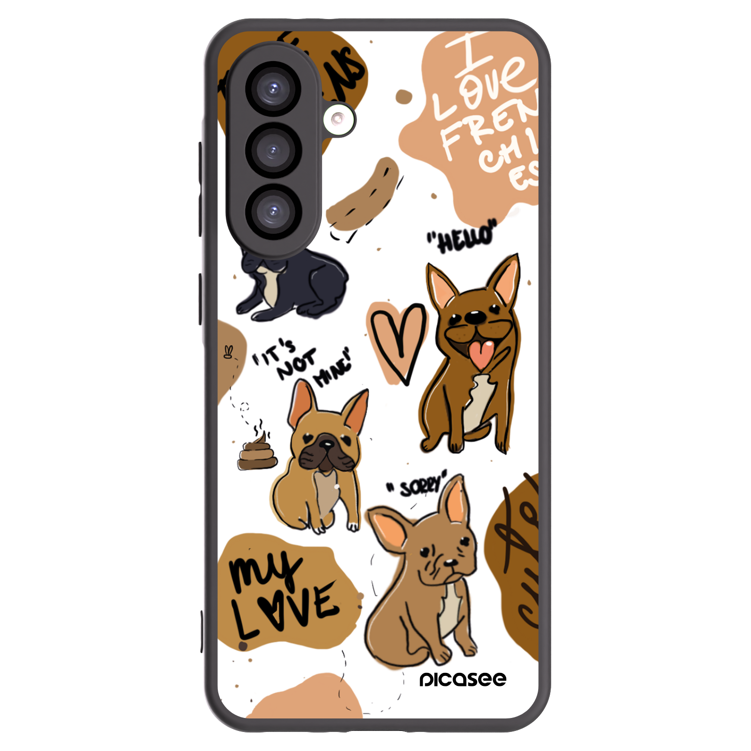 Picasee silikonový černý obal pro Samsung Galaxy A26 5G A266B - Frenchies