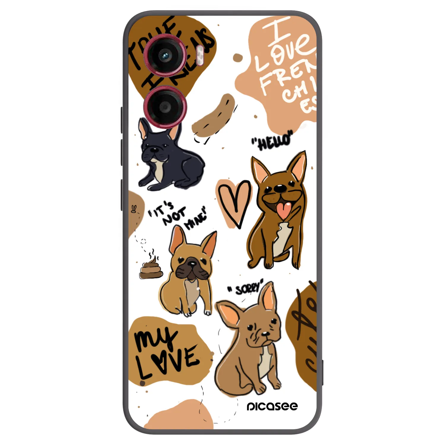 Picasee silikonový černý obal pro Motorola Moto G05 - Frenchies