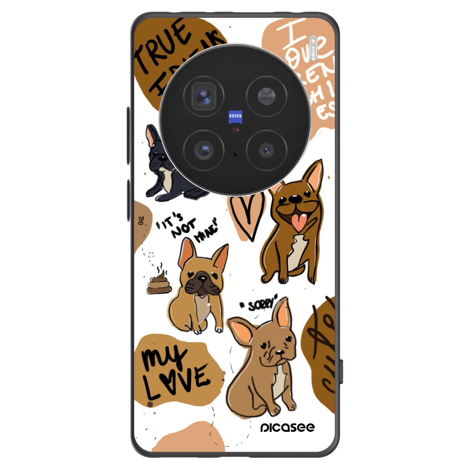 Picasee silikonový černý obal pro Vivo X200 Pro - Frenchies