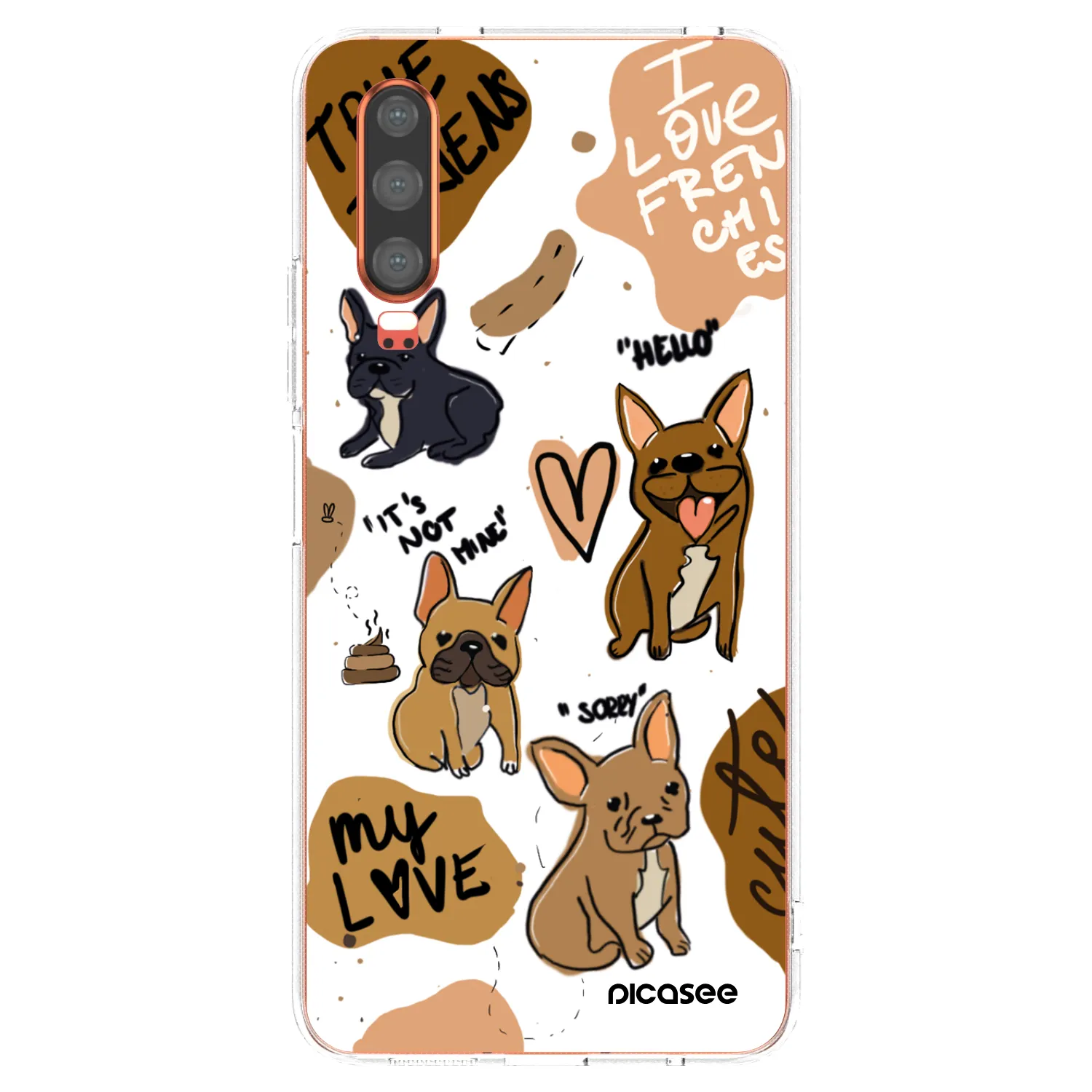 Picasee silikonový průhledný obal pro Huawei P30 - Frenchies