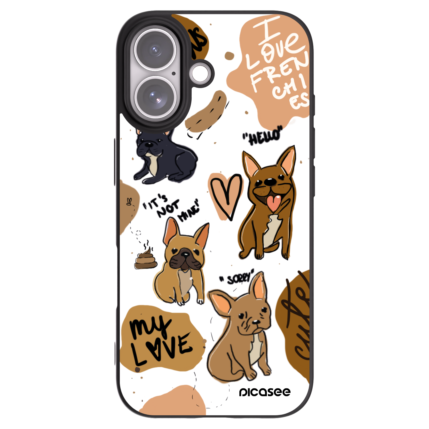 Picasee silikonový černý obal pro Apple iPhone 17 - Frenchies