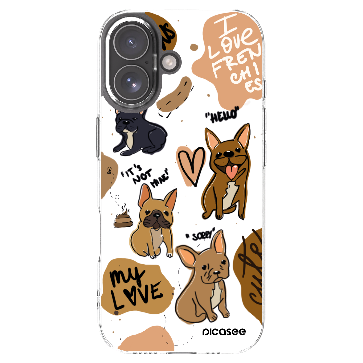 Picasee silikonový průhledný obal pro Apple iPhone 17 - Frenchies